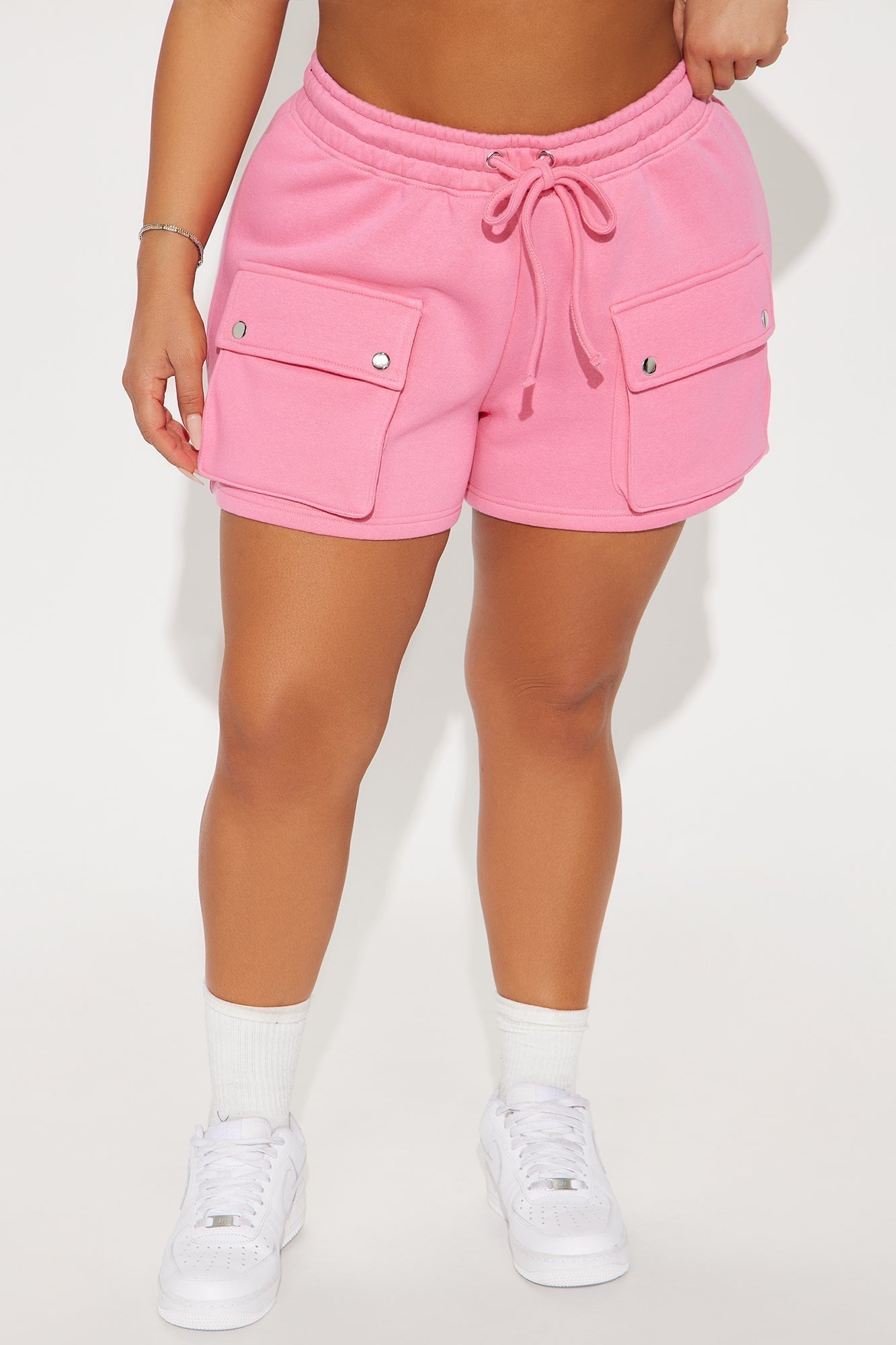 Put It In Your Pocket Fleece Shorts - Pink