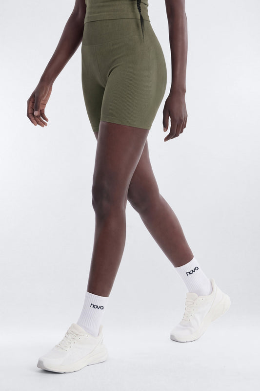 SeamlessLift™ 5″ High Rise Biker Short - Moss
