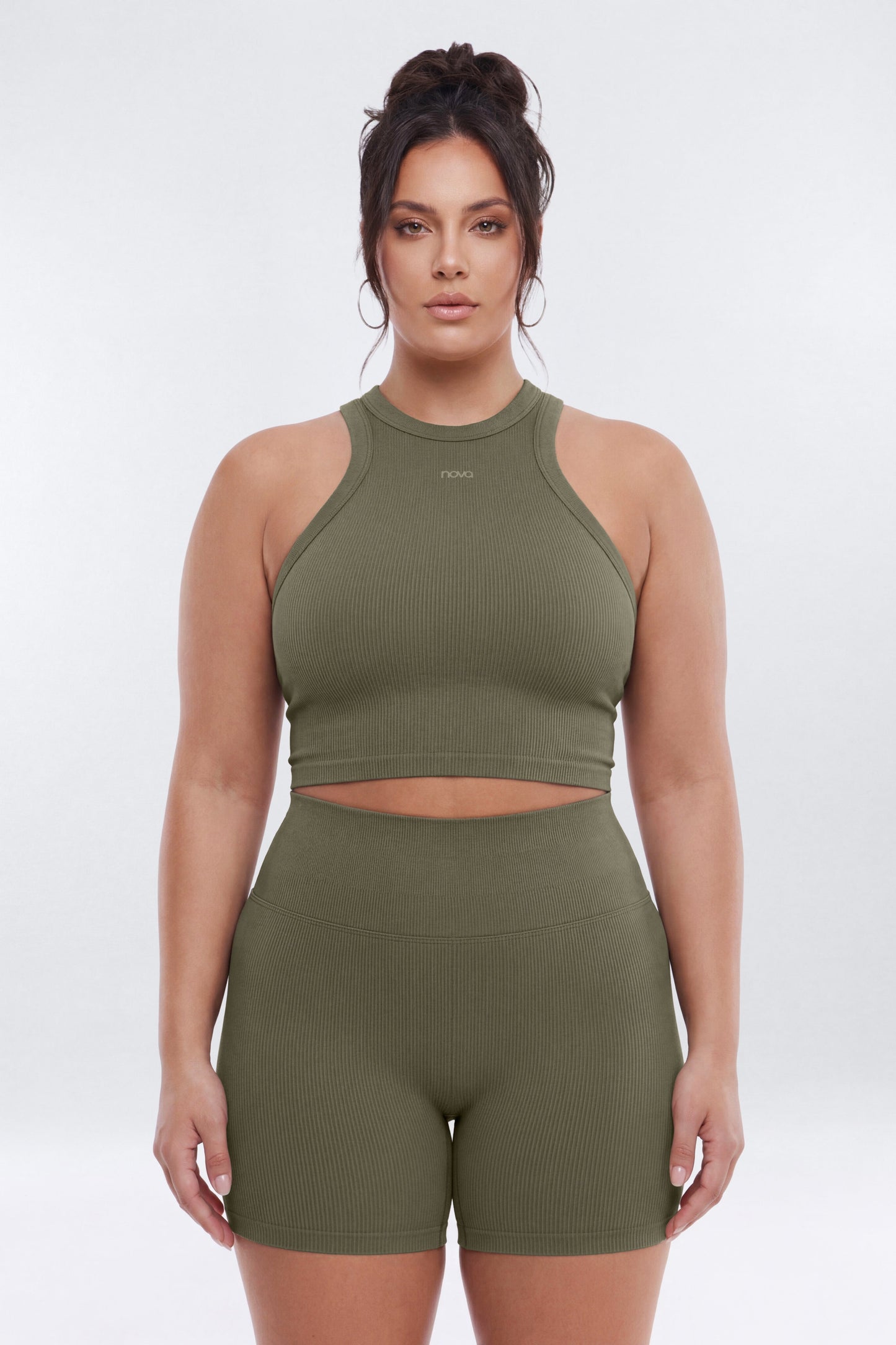 SeamlessLift™ 5″ High Rise Biker Short - Moss