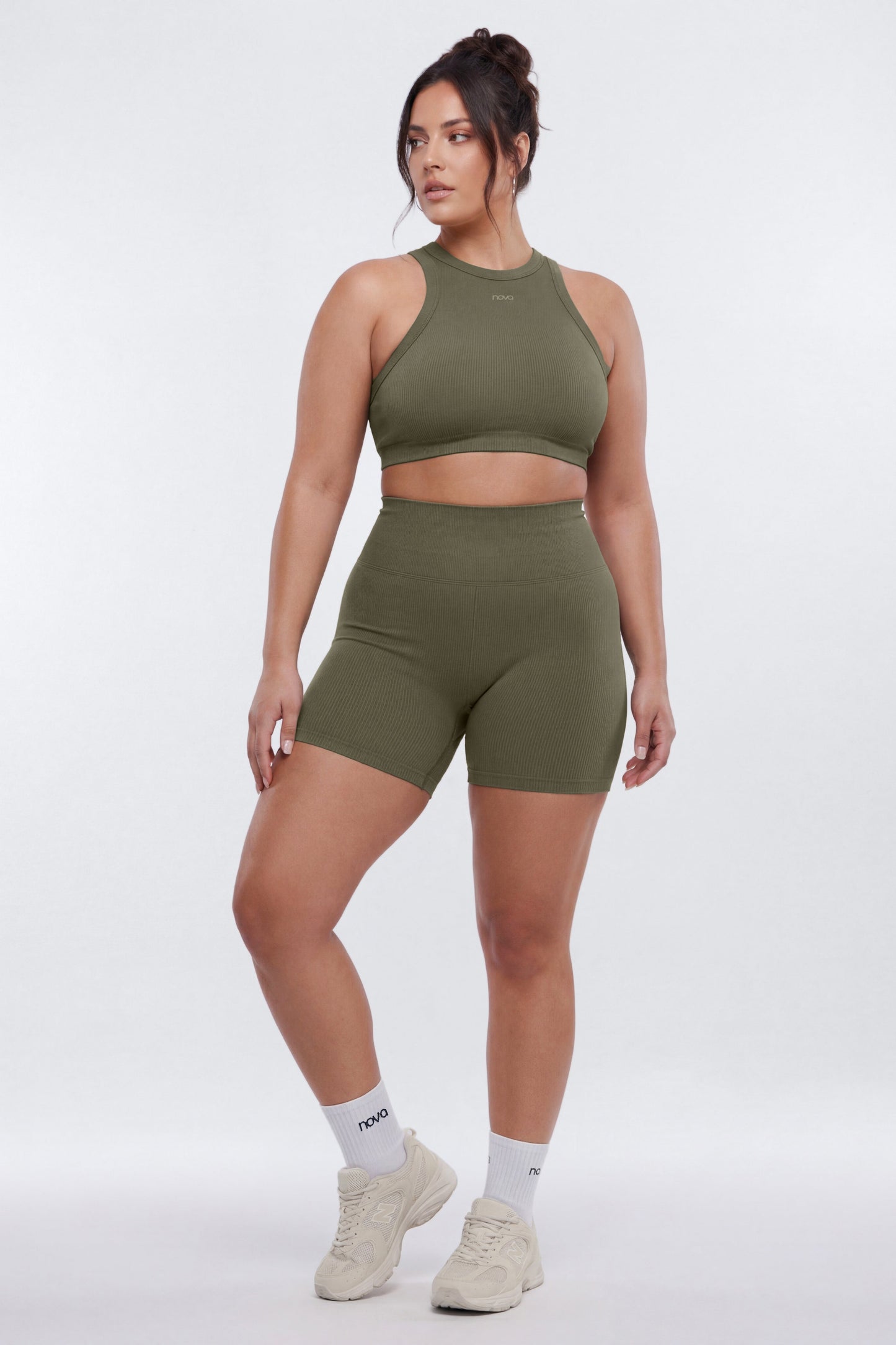 SeamlessLift™ 5″ High Rise Biker Short - Moss