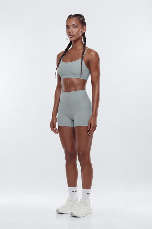 AirSculpt™ 3″ Mid Rise Biker Short - Steel