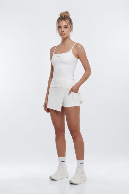 CloudForm™ Front Wrap Sports Mini Skort - Bright White