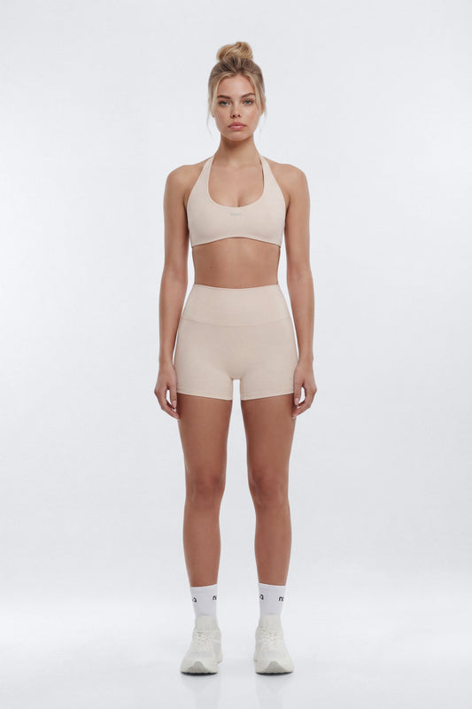 AirSculpt™ 3″ Mid Rise Biker Short - Oat Milk