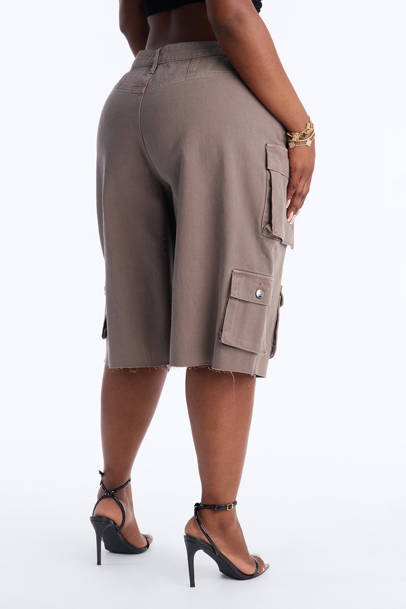 Don't Make Me Wait Cargo Bermuda Short - Charcoal
