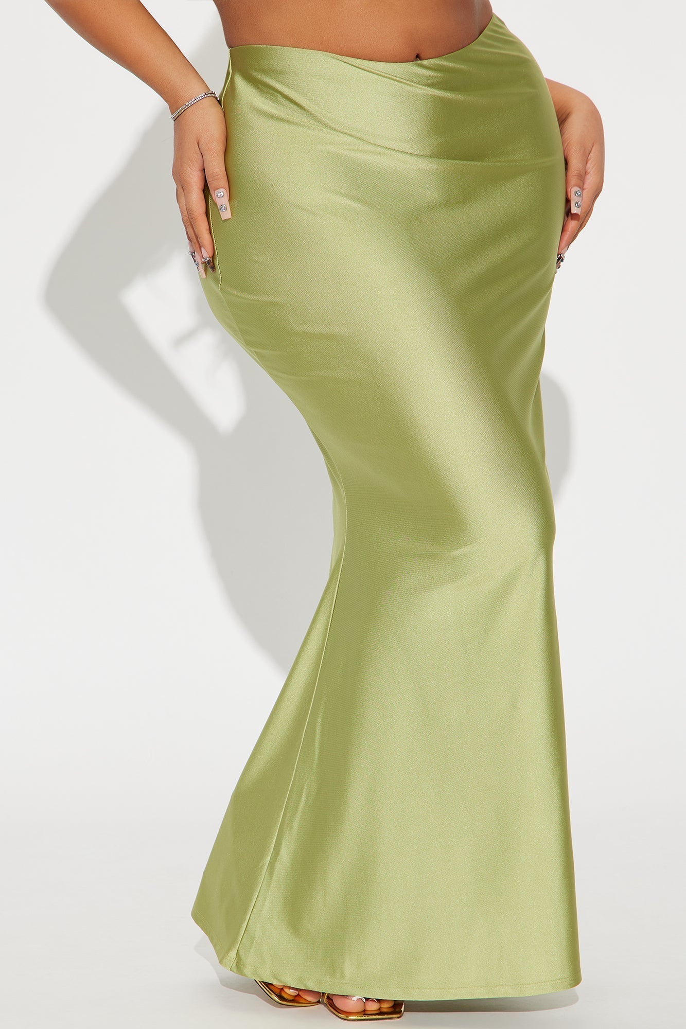 Kiki Mermaid Jersey Maxi Skirt - Sage