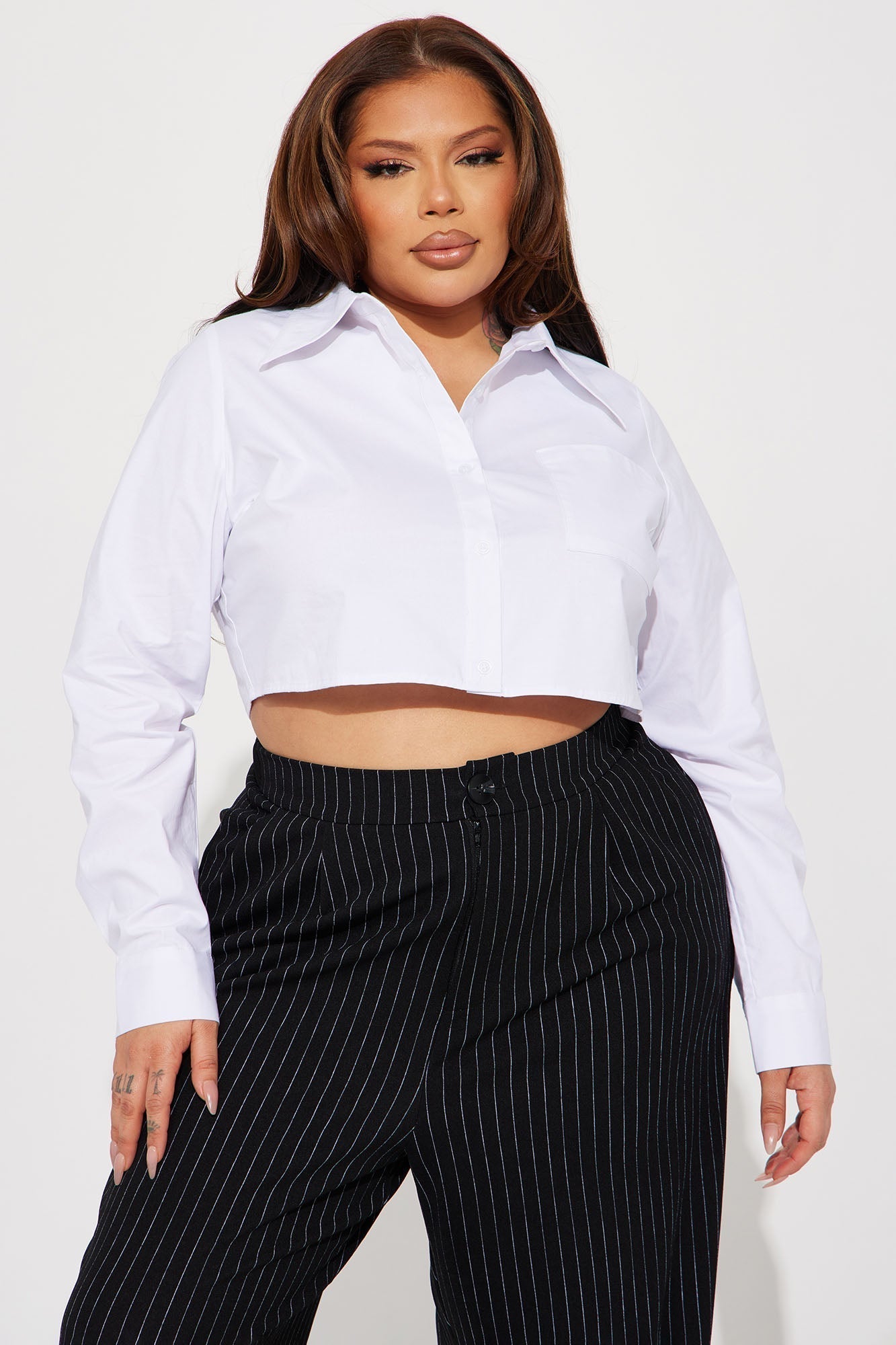 Won't Get Me Down Poplin Shirt - White