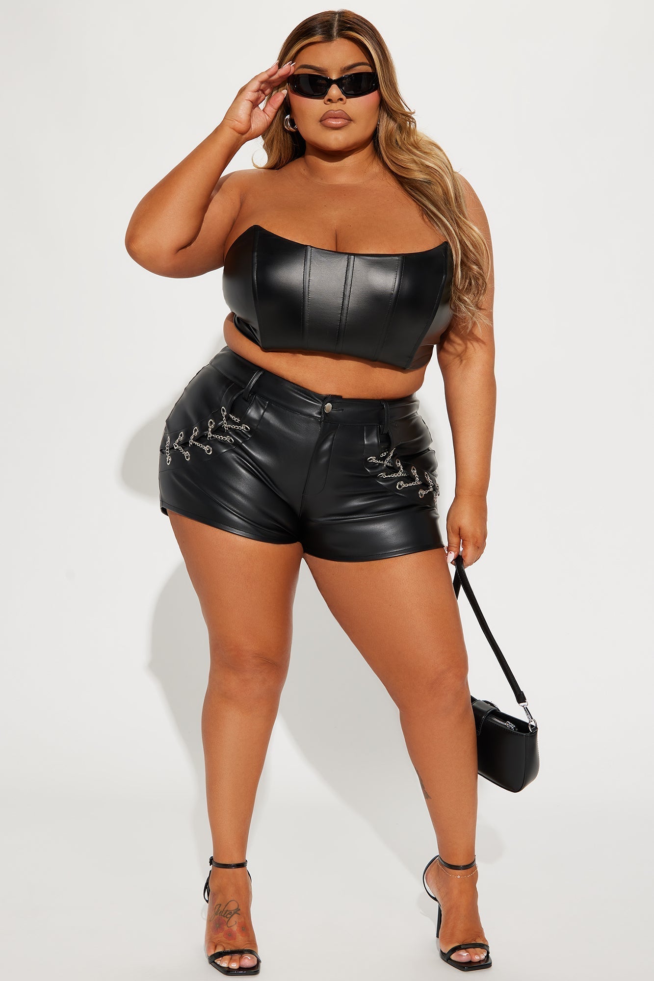 Seek And Destroy Faux Leather Short - Black