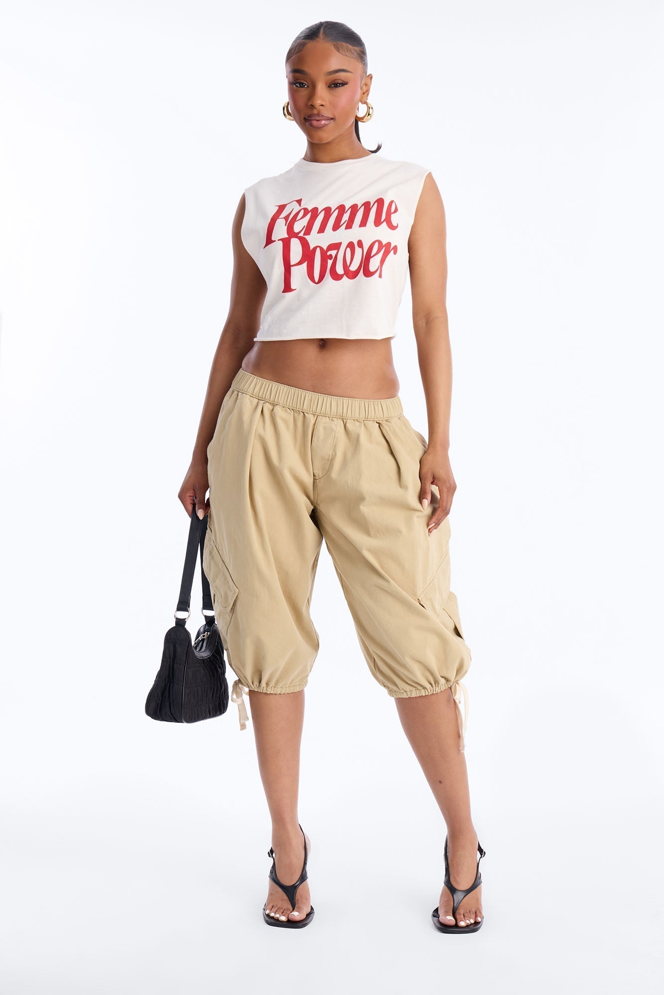Carter Twill Cargo Bubble Hem Bermuda Short - Khaki