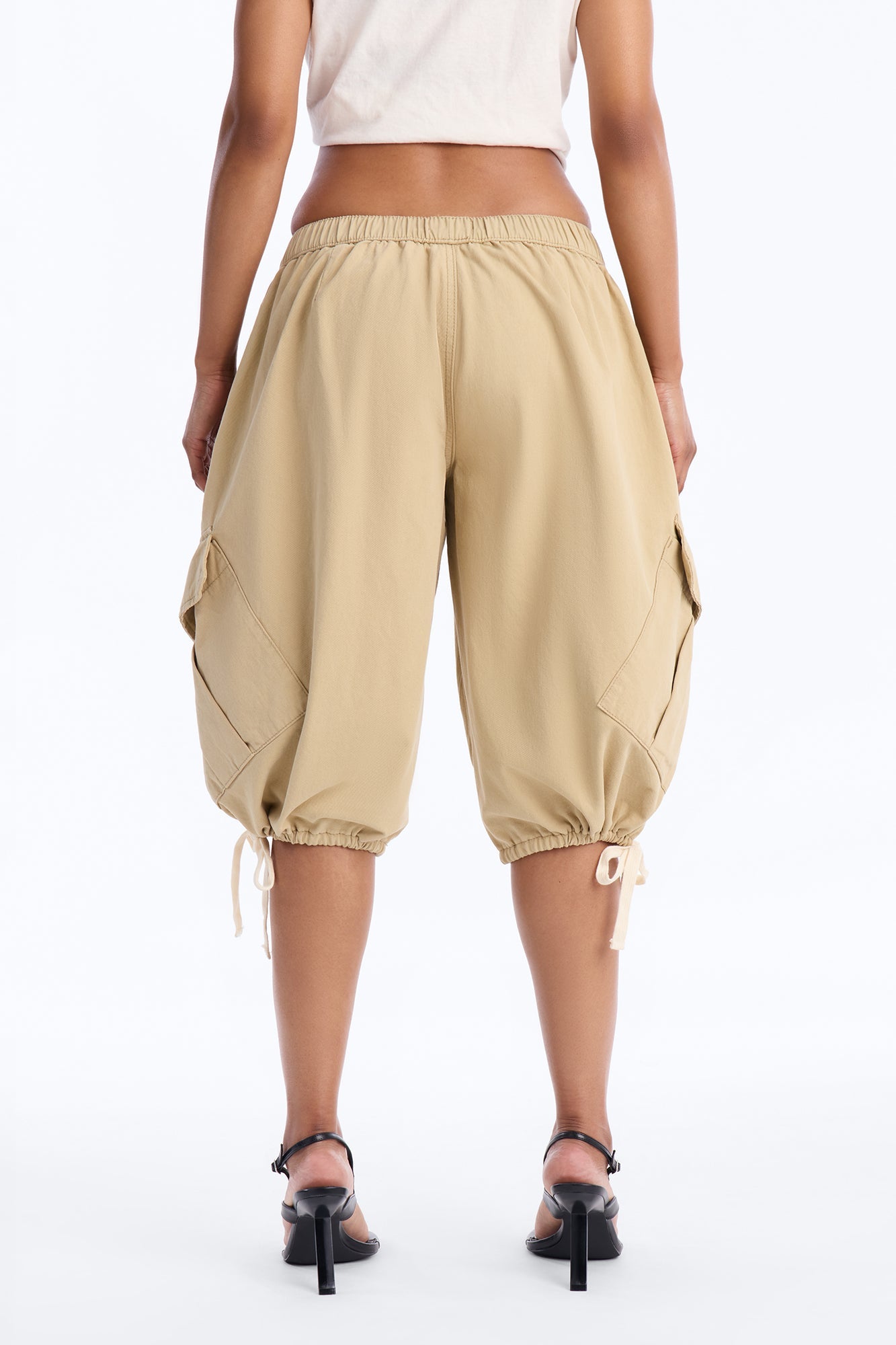 Carter Twill Cargo Bubble Hem Bermuda Short - Khaki