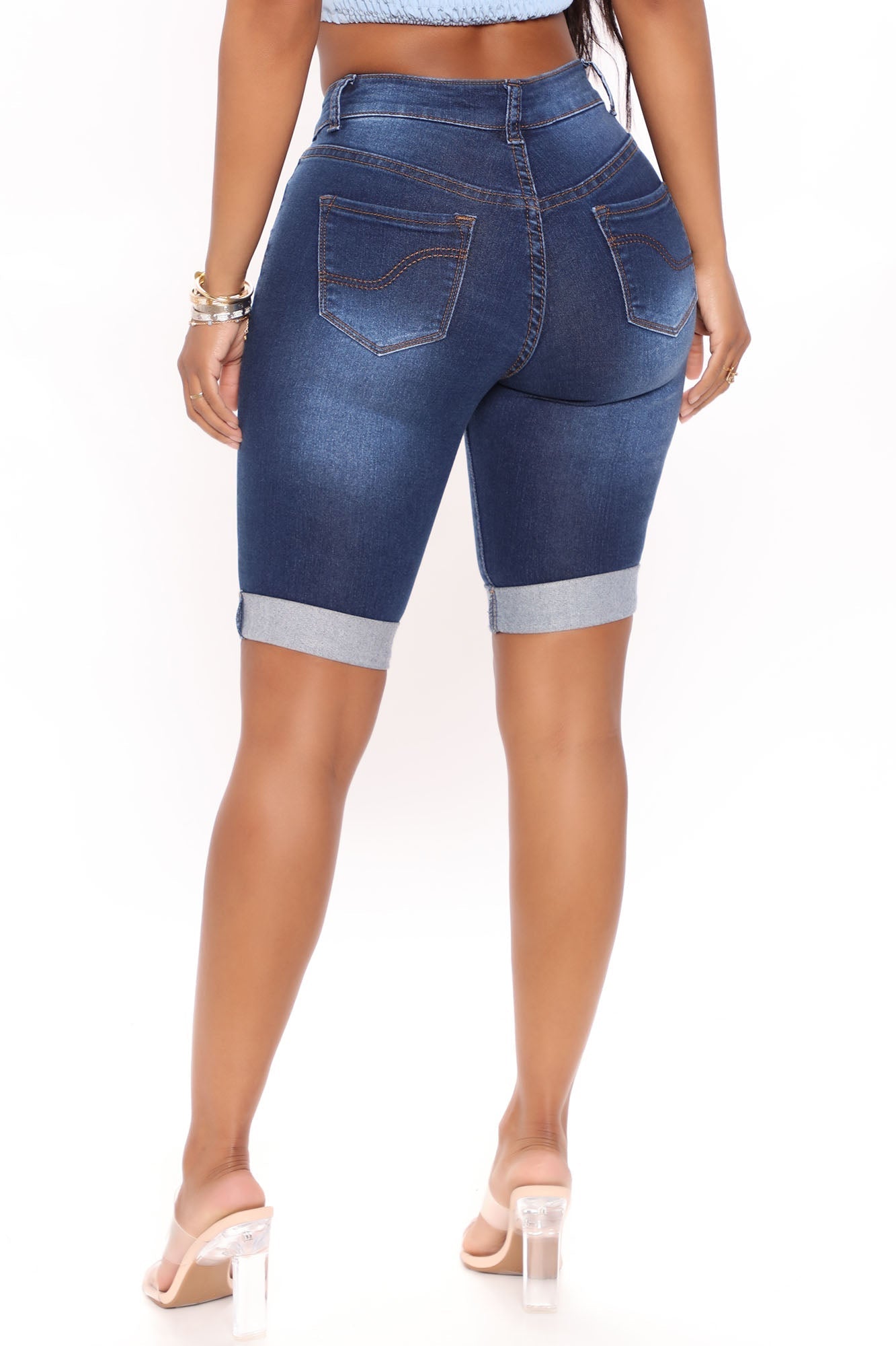 Dallas Stretch Bermuda Shorts - Dark Wash