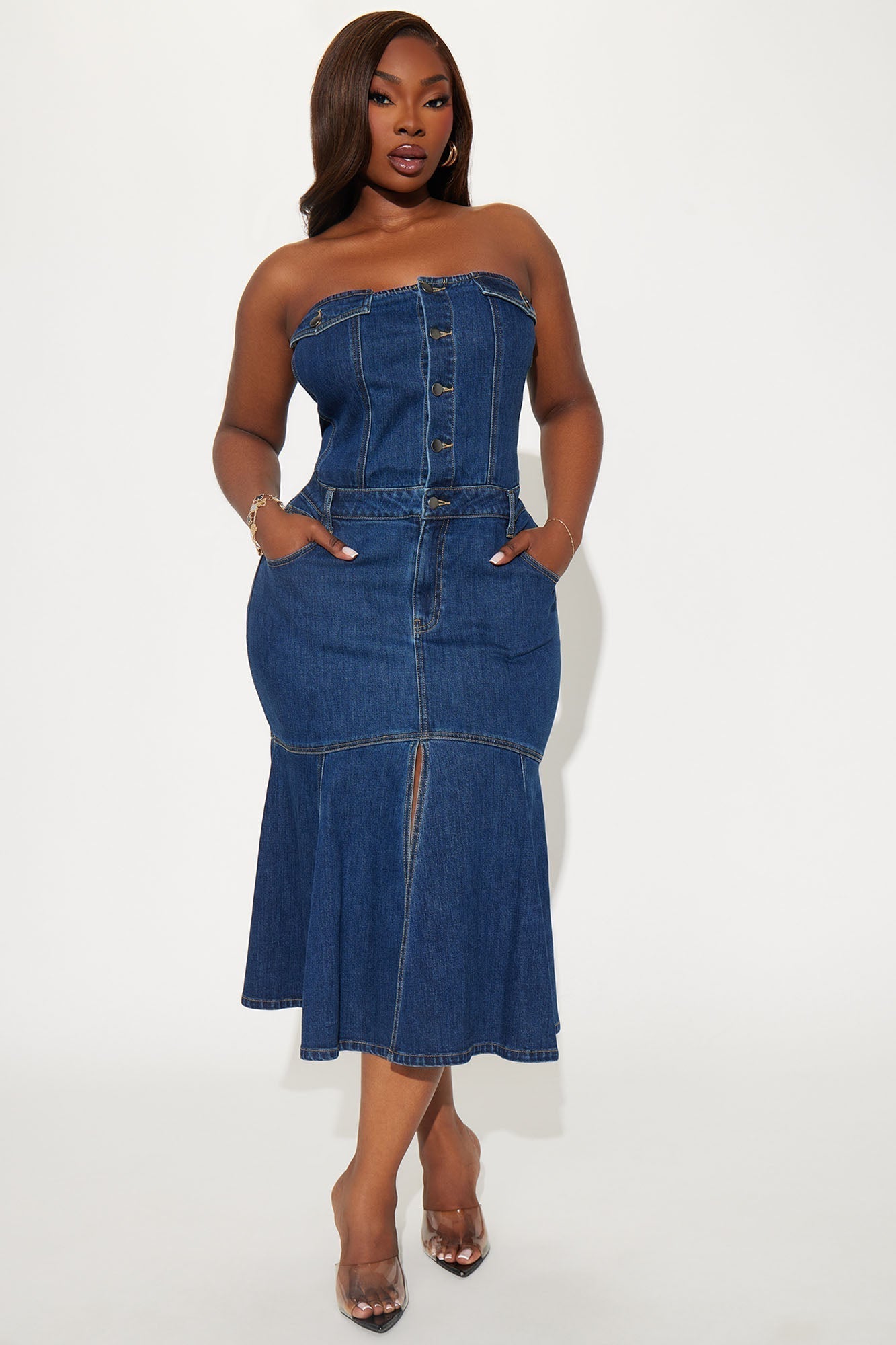 Main One Denim Midi Dress - Dark Wash