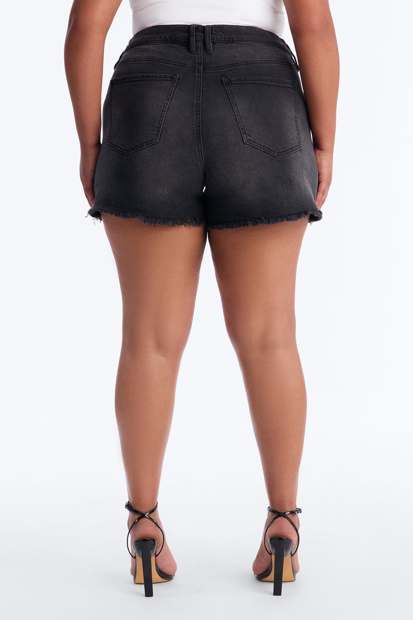 Kaleigh Stretch Denim Shorts - Black Wash