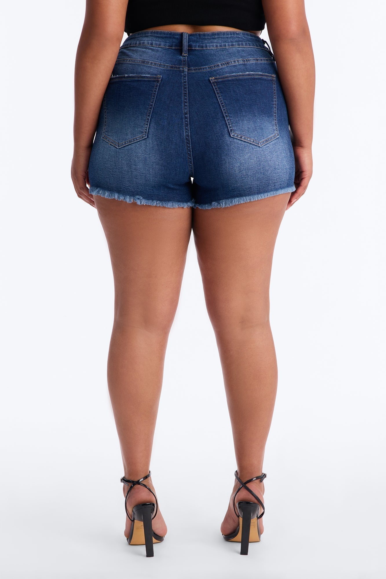 Beach Haven Cut Off Stretch Denim Shorts - Dark Wash