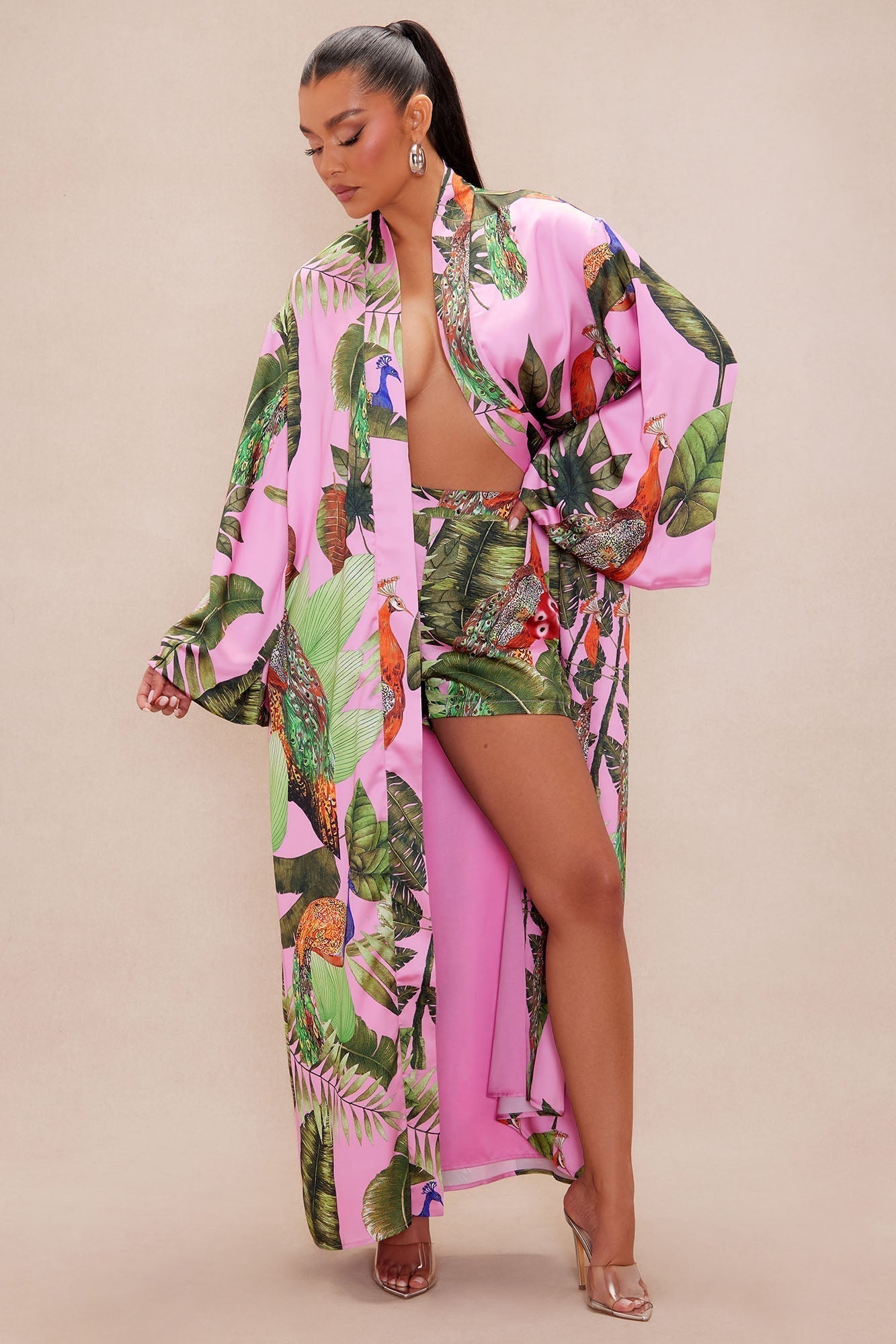 Private Island Satin Shorts - Pink/combo
