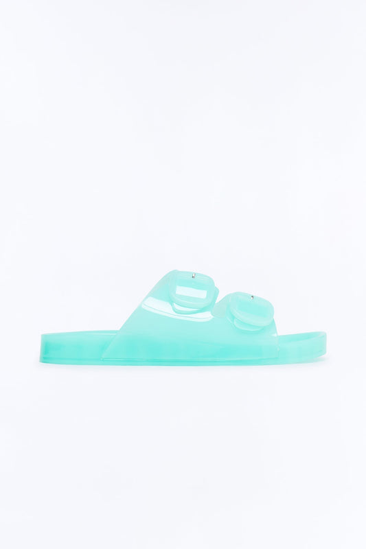Allie Double Buckle Slides - Mint