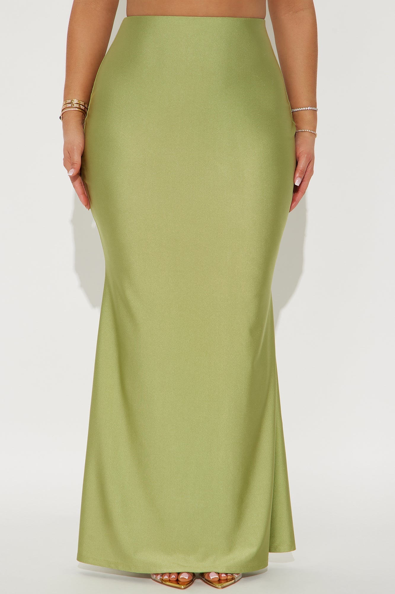 Kiki Mermaid Jersey Maxi Skirt - Sage