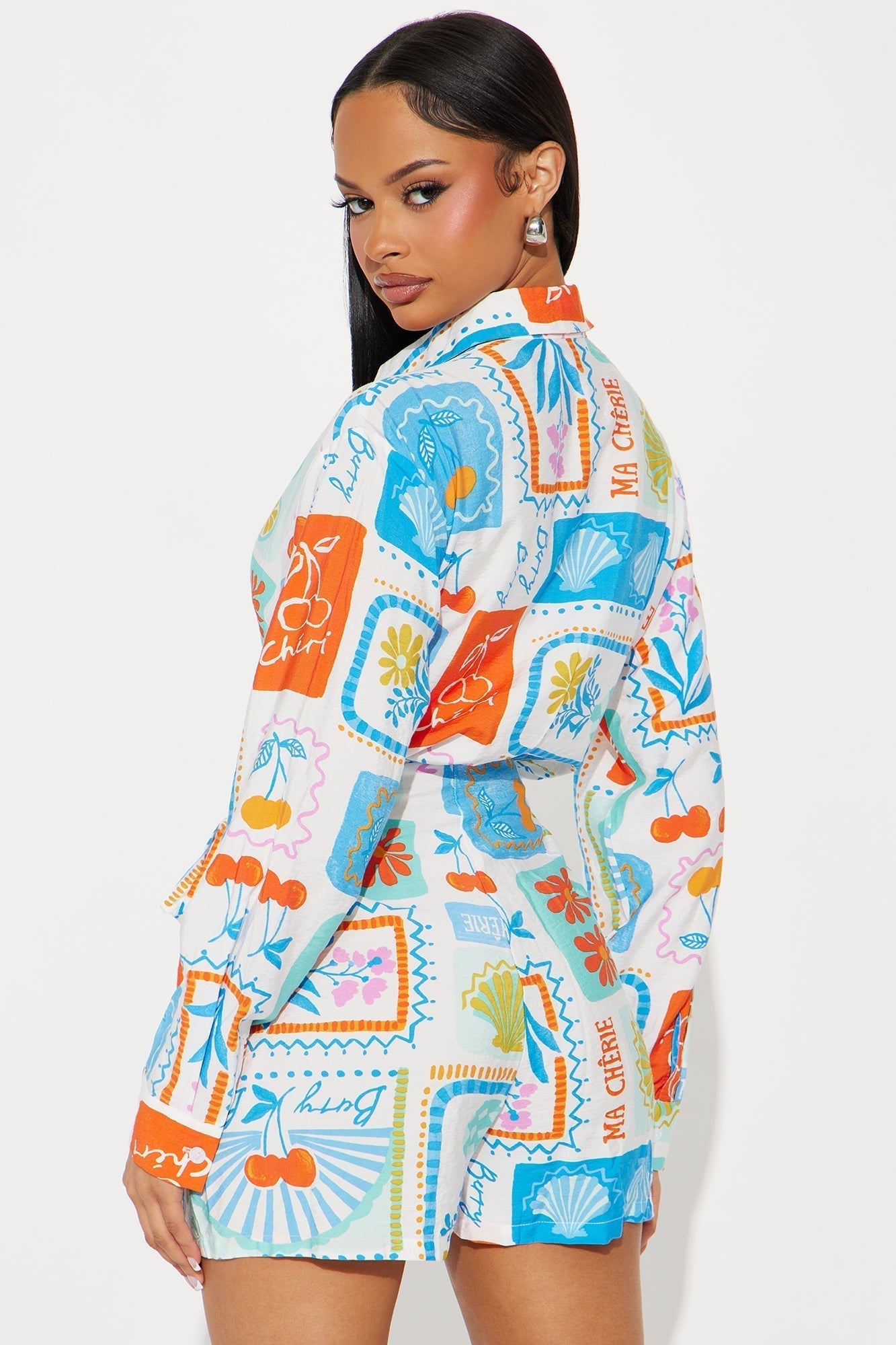 Santorini Skort Romper - White/Blue
