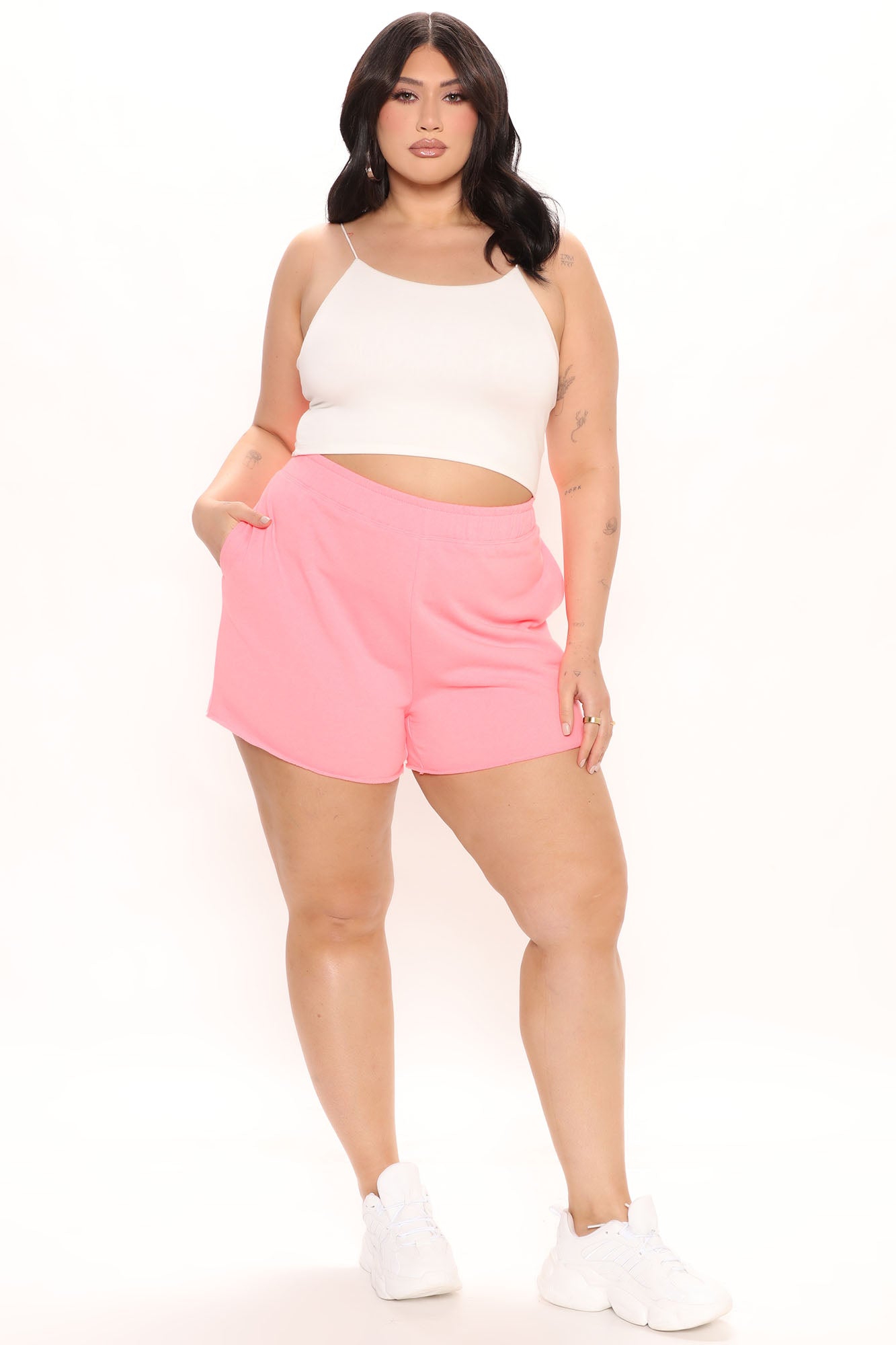 Lazy Sunday Morning Sweatshorts - Neon Pink