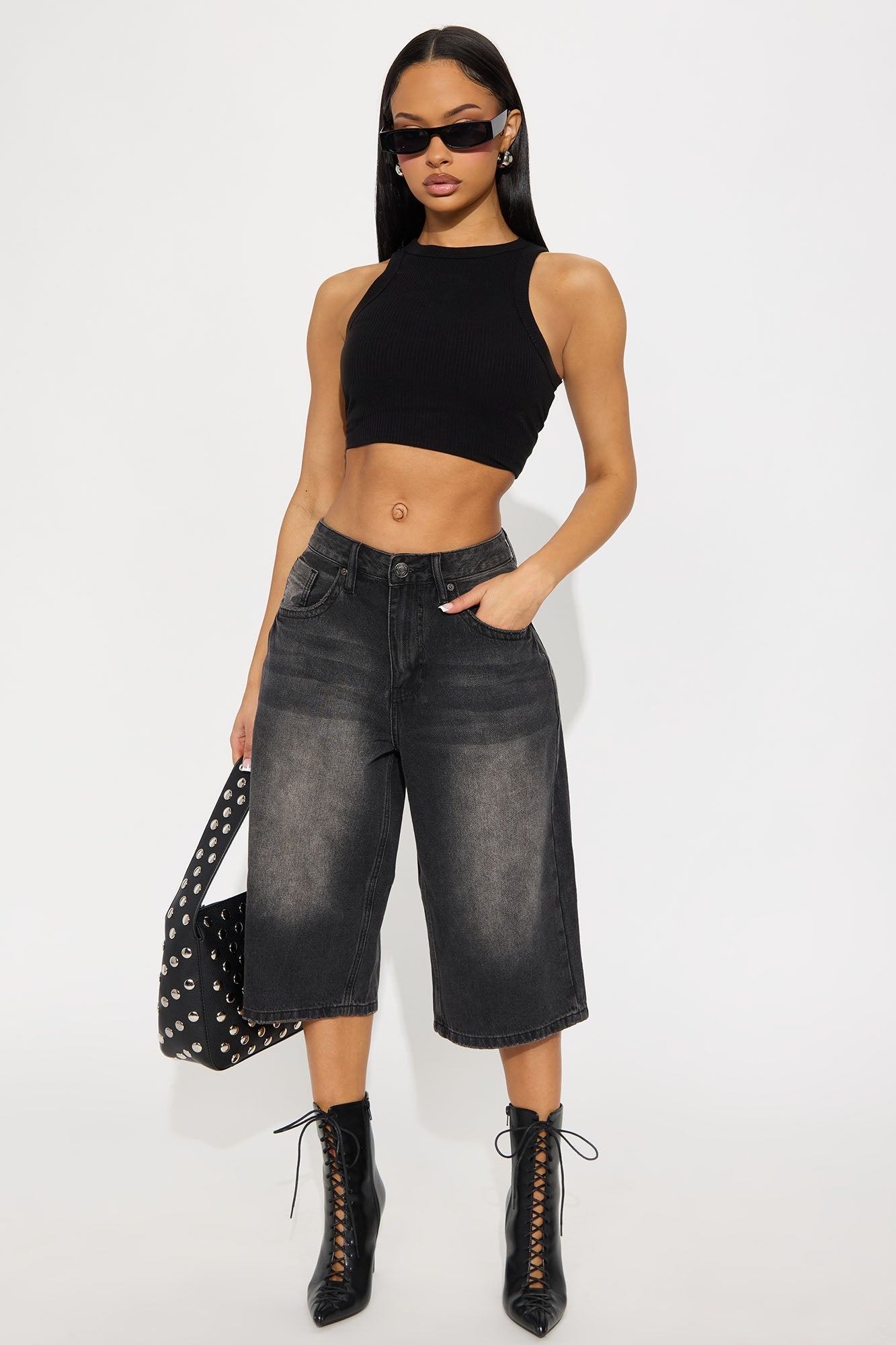 Classic Denim Jorts - Black Wash