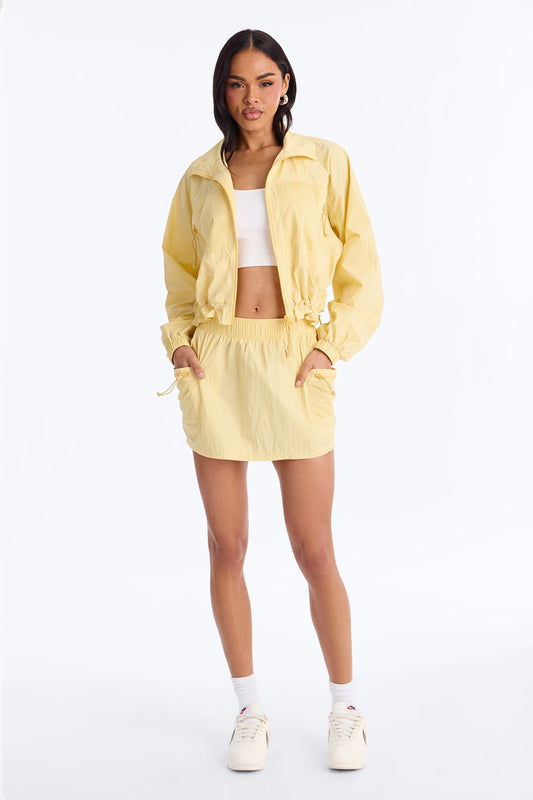 Stay Cool Windbreaker Mini Skirt - Butter Yellow