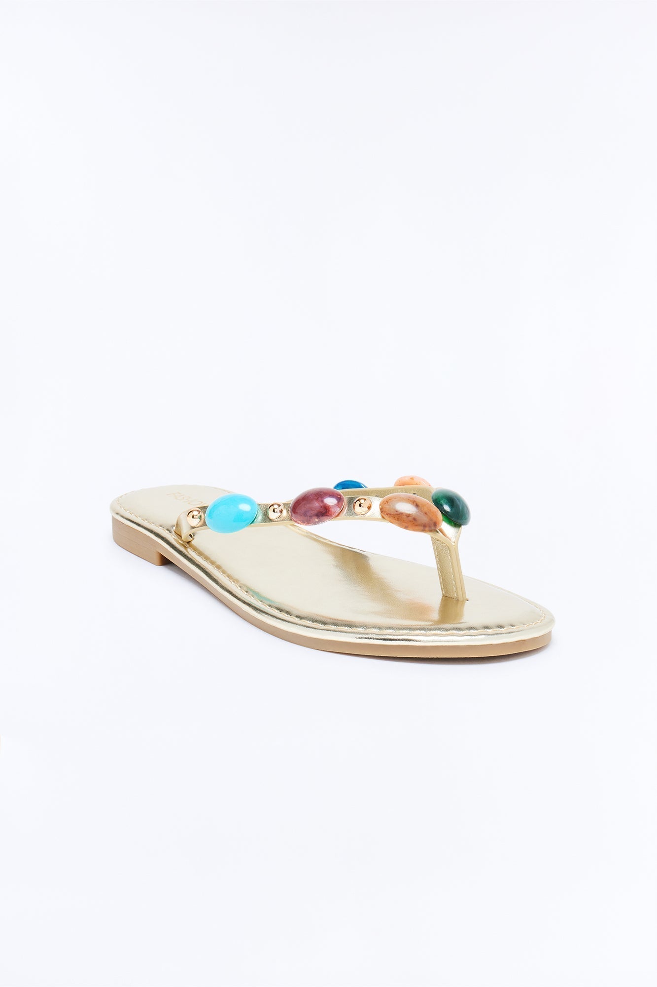 Amalfi Beaded Flip Flops - Gold