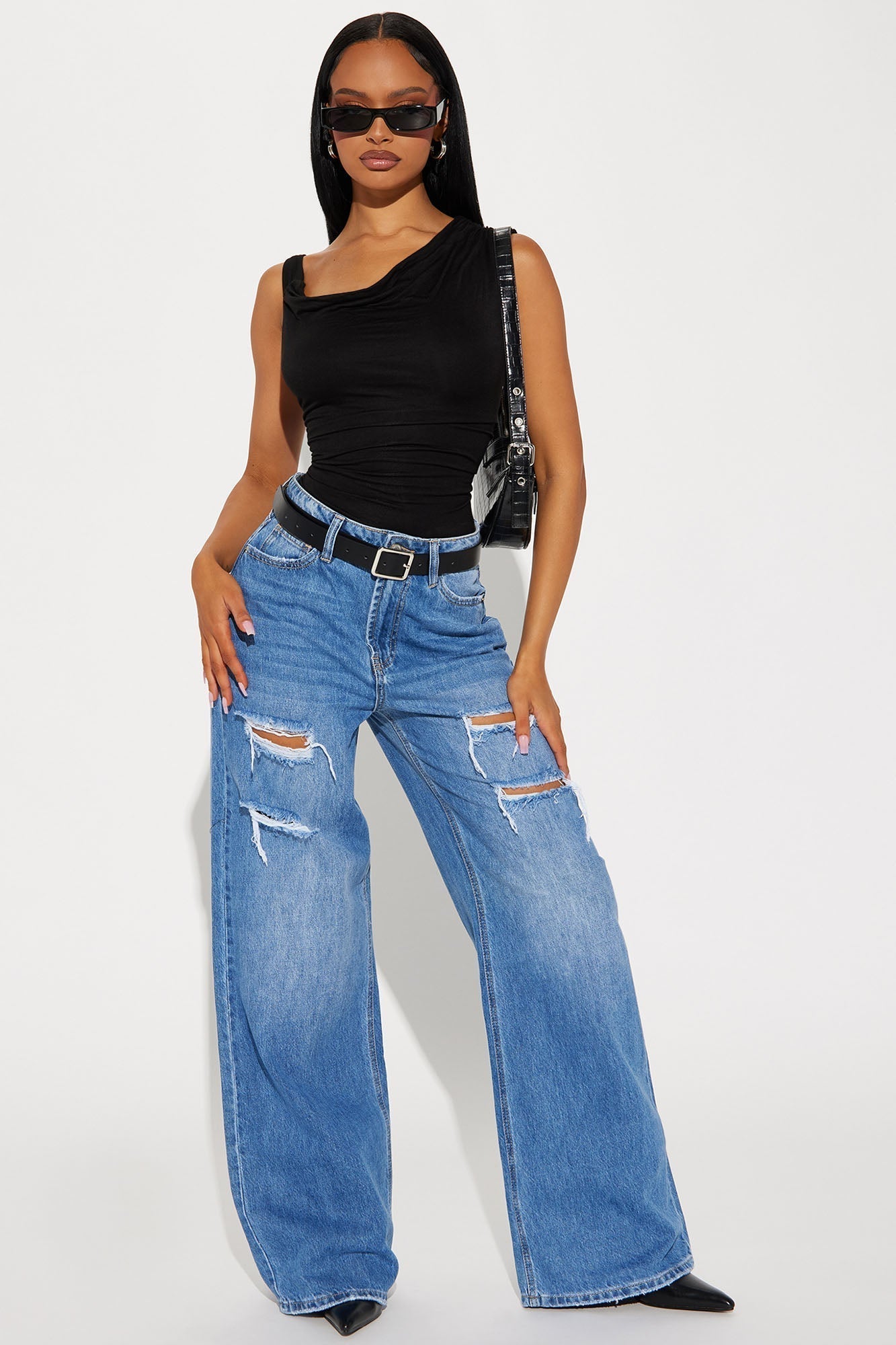 Kylie Off Shoulder Bodysuit - Black