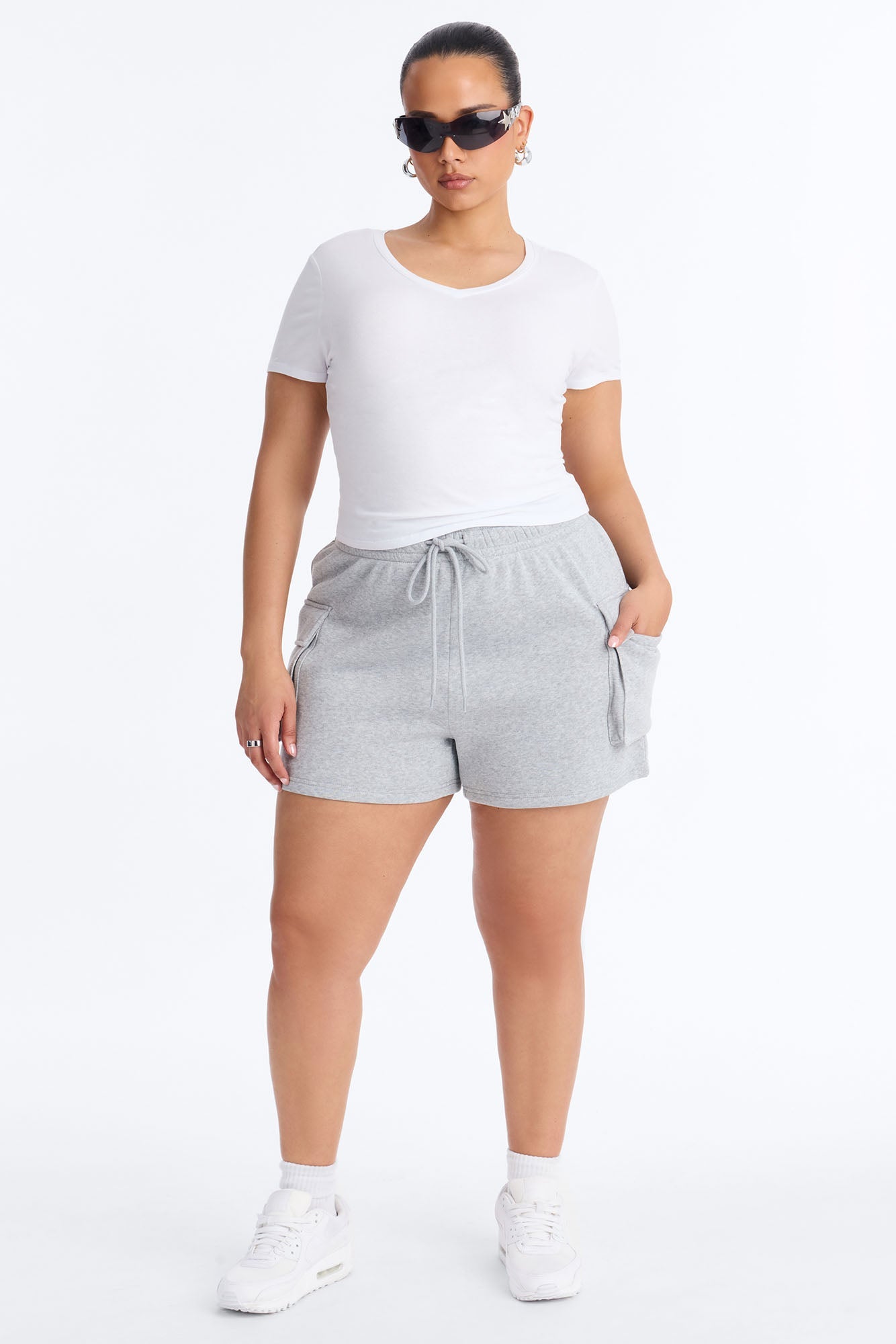 Maya Cargo Lounge Short - Heather Grey