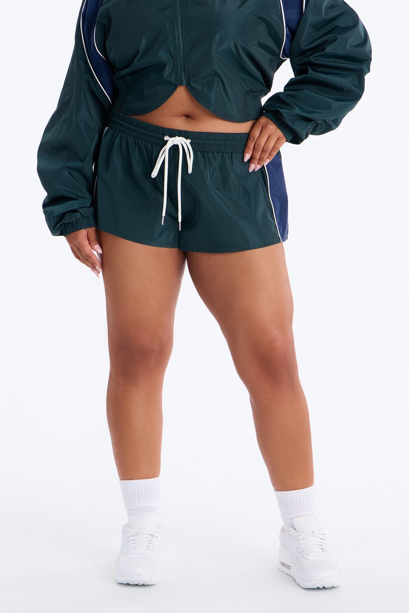 Your Best Shot Windbreaker Track Micro Short - Green/combo