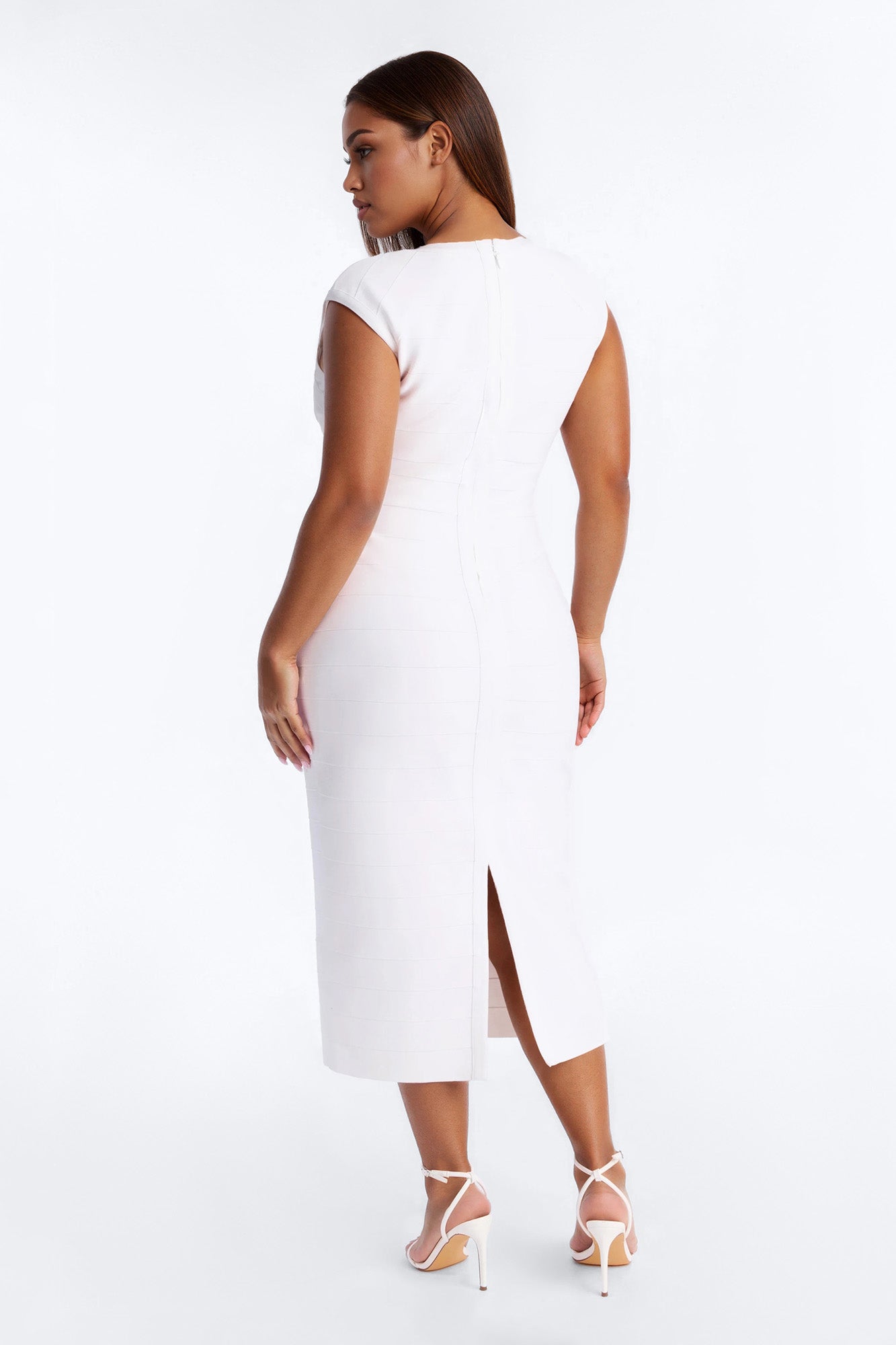 Kenna Bandage Midi Dress - White