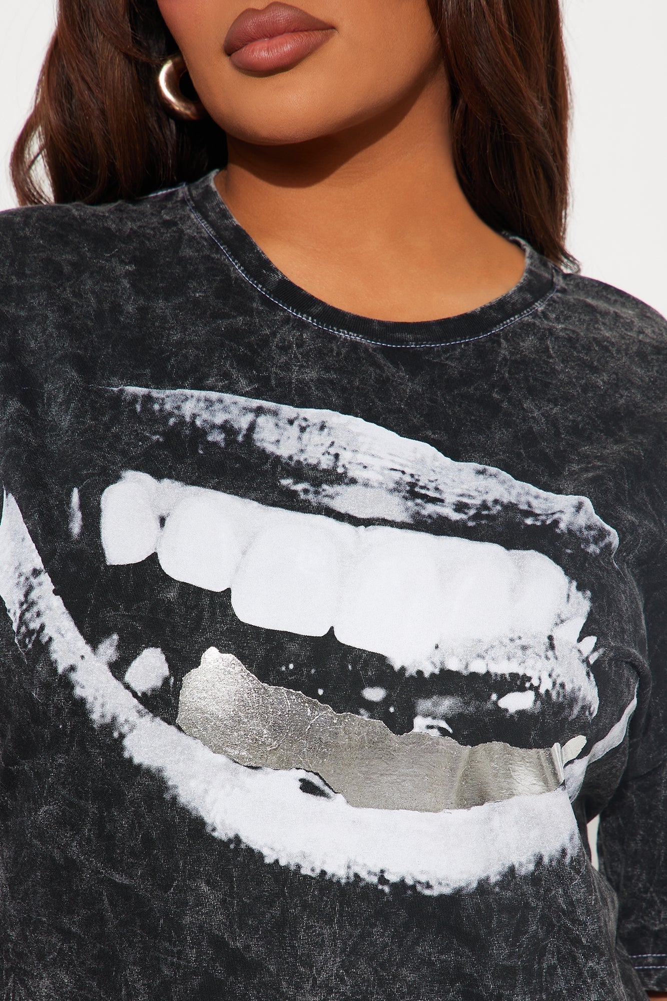 Stop & Stare Grillz Washed Oversized Tee - Black