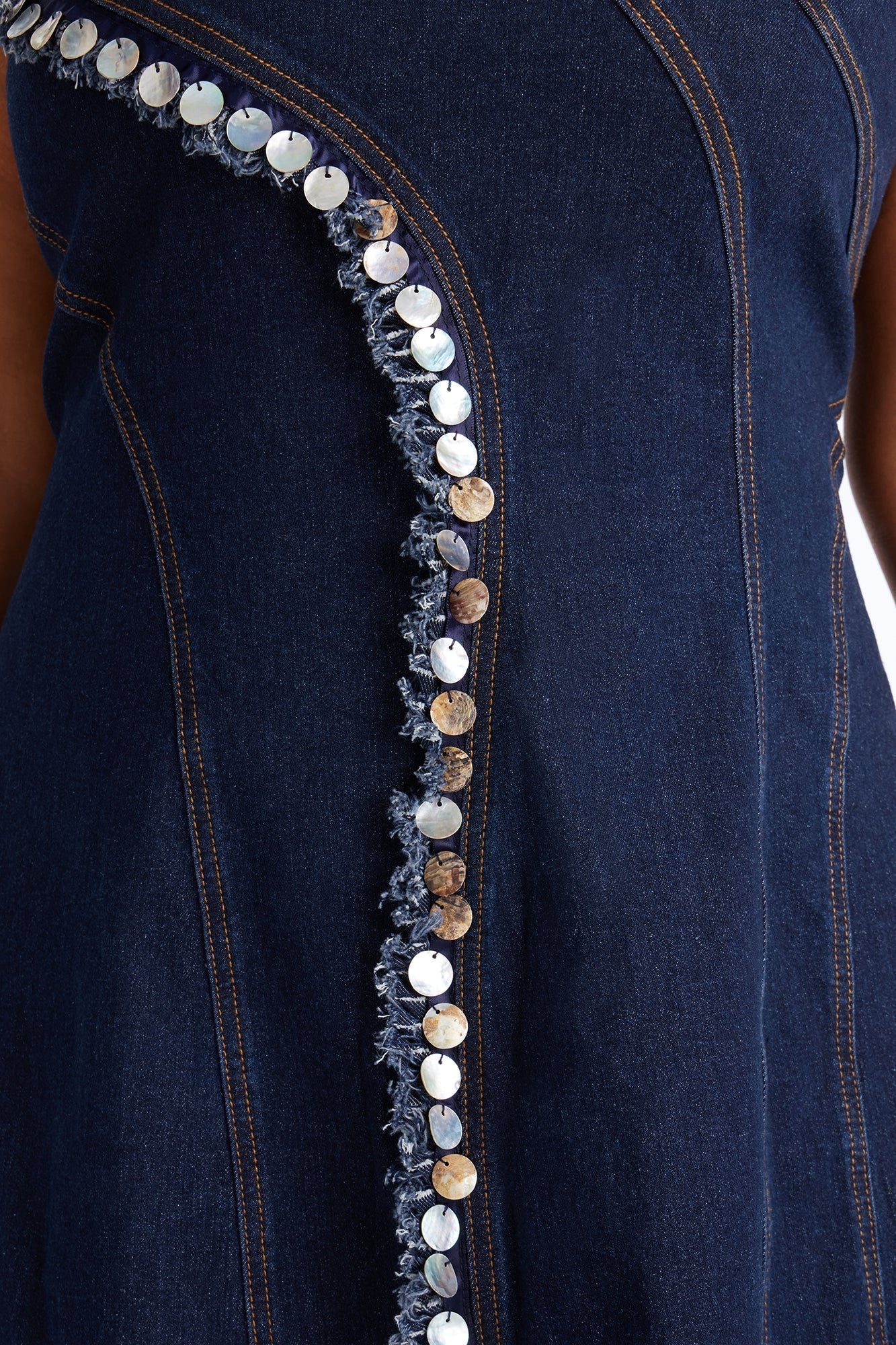 Isobel Shell Denim Midi Dress - Dark Wash