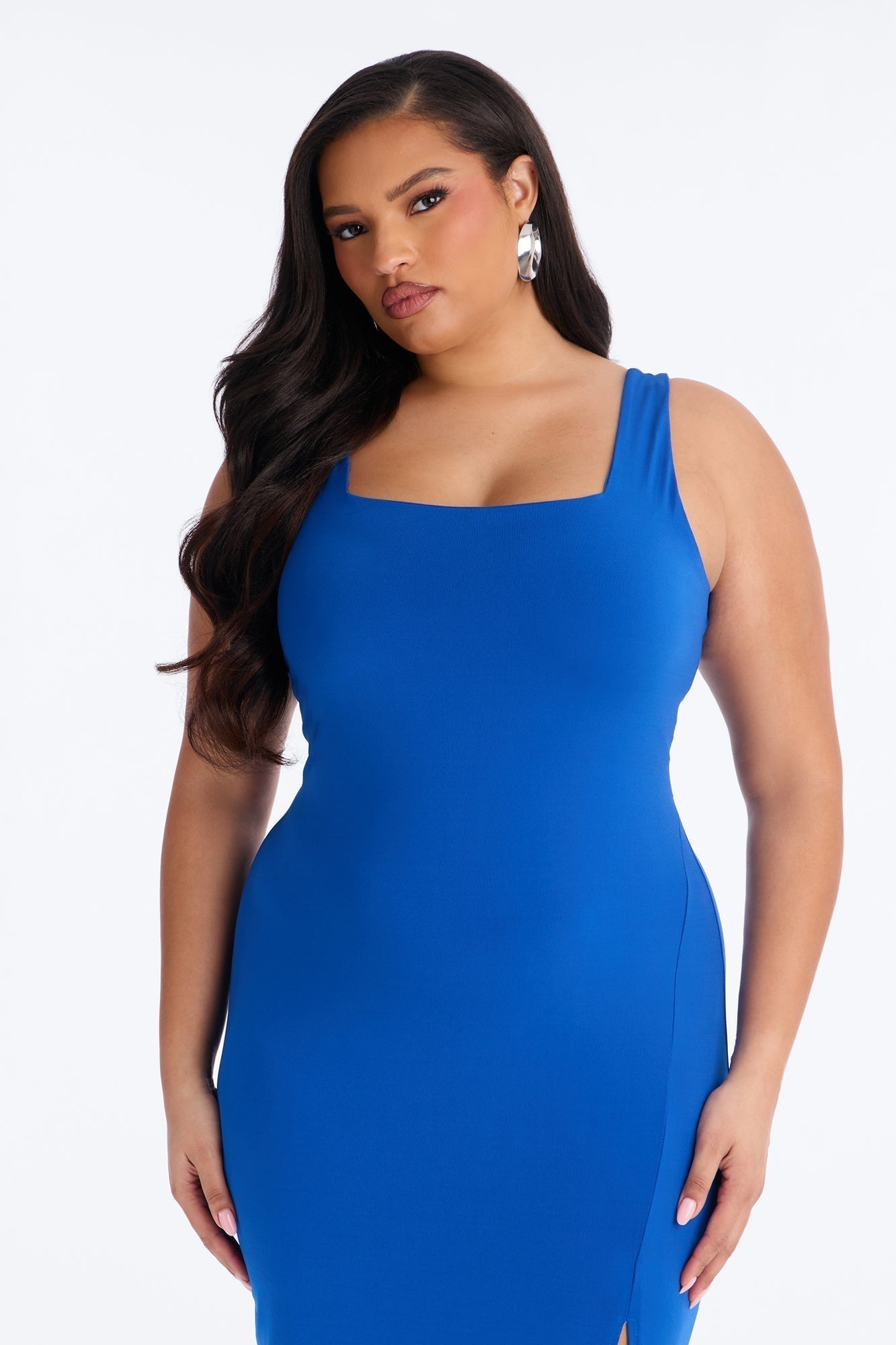 Kiss Me Sleeveless Midi Dress - Blue