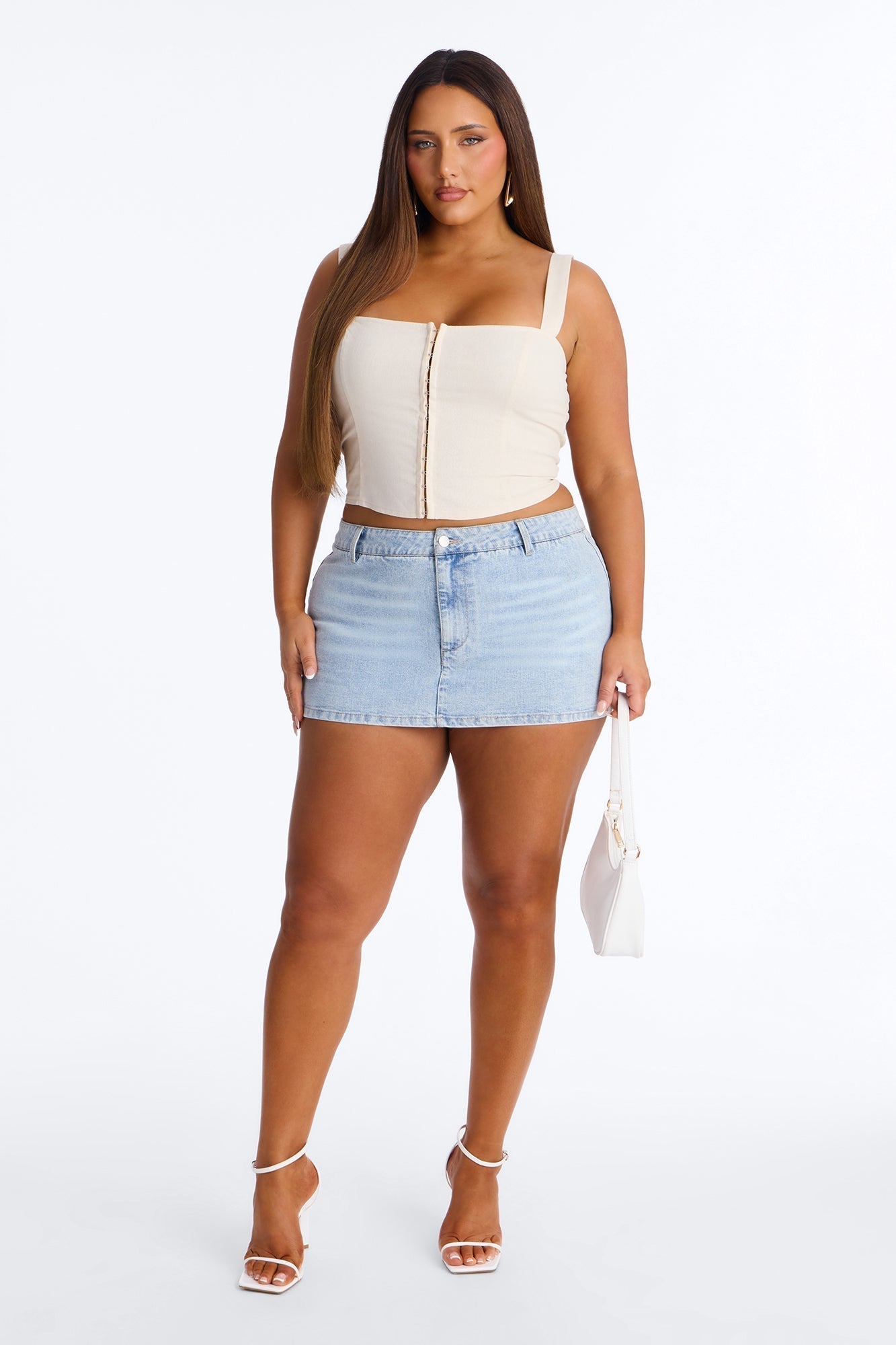 Pamela Denim Micro Mini Skort - Light Wash