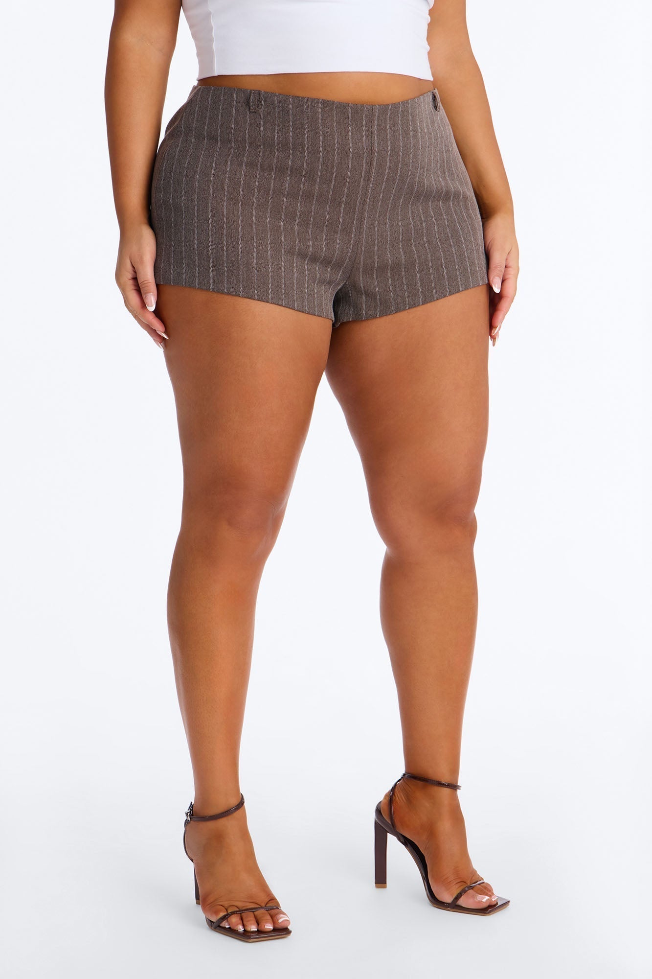 So Much Tea Pinstripe Micro Short″ - Brown