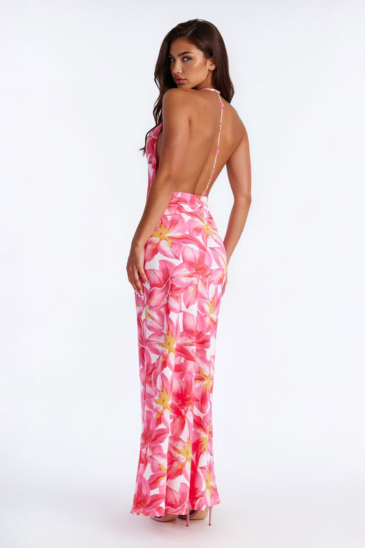 Noemi Floral Maxi Dress - Pink/combo