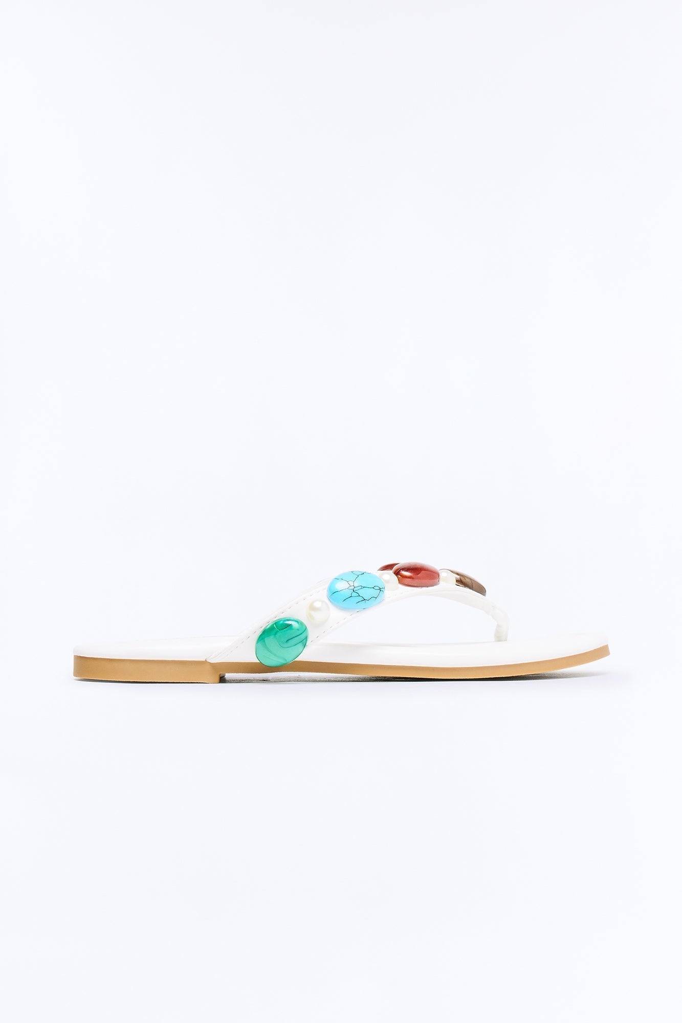 Addison Stone Flip Flops - White