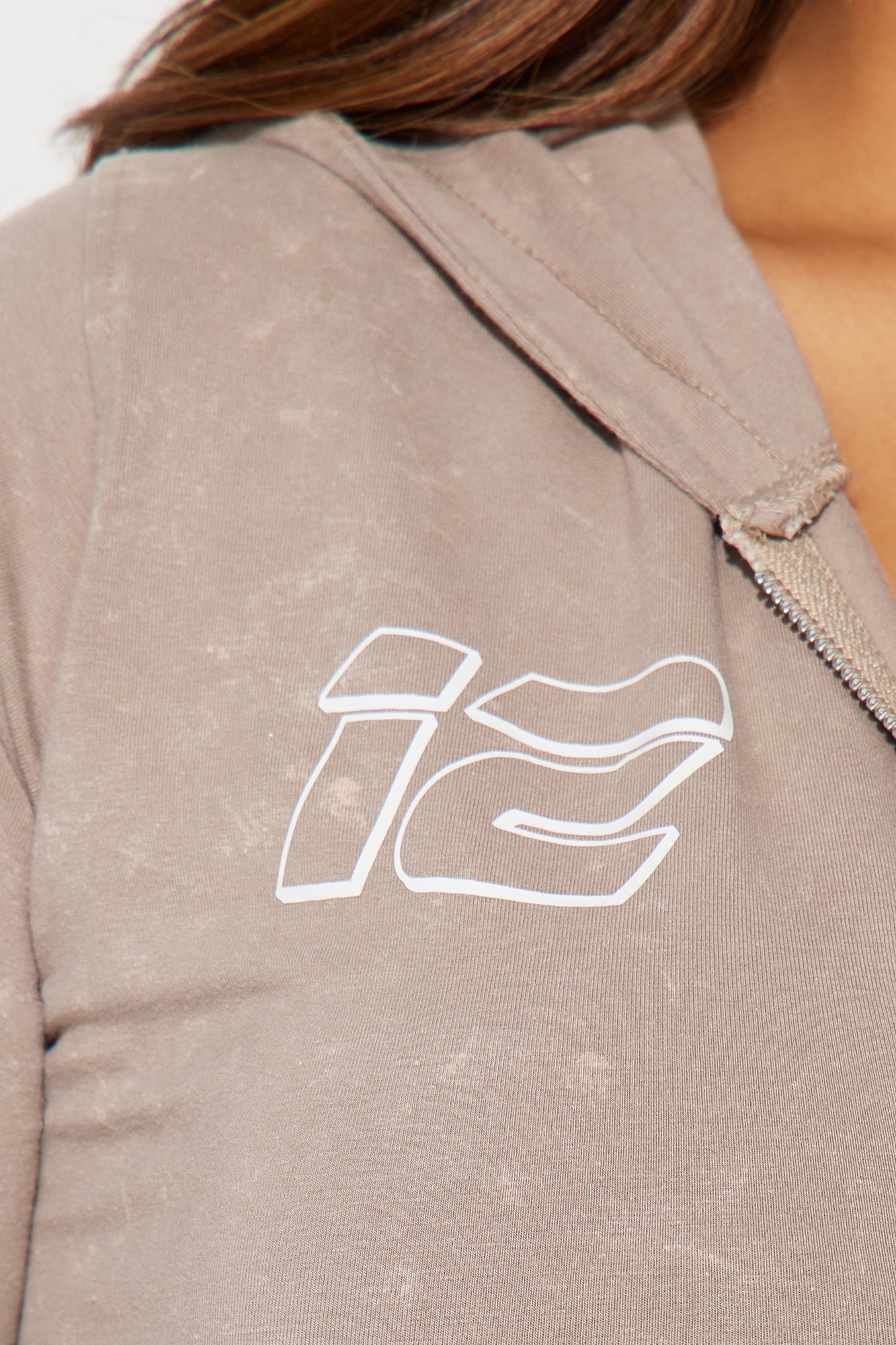 Stay Sporty Washed Hoodie - Taupe/combo