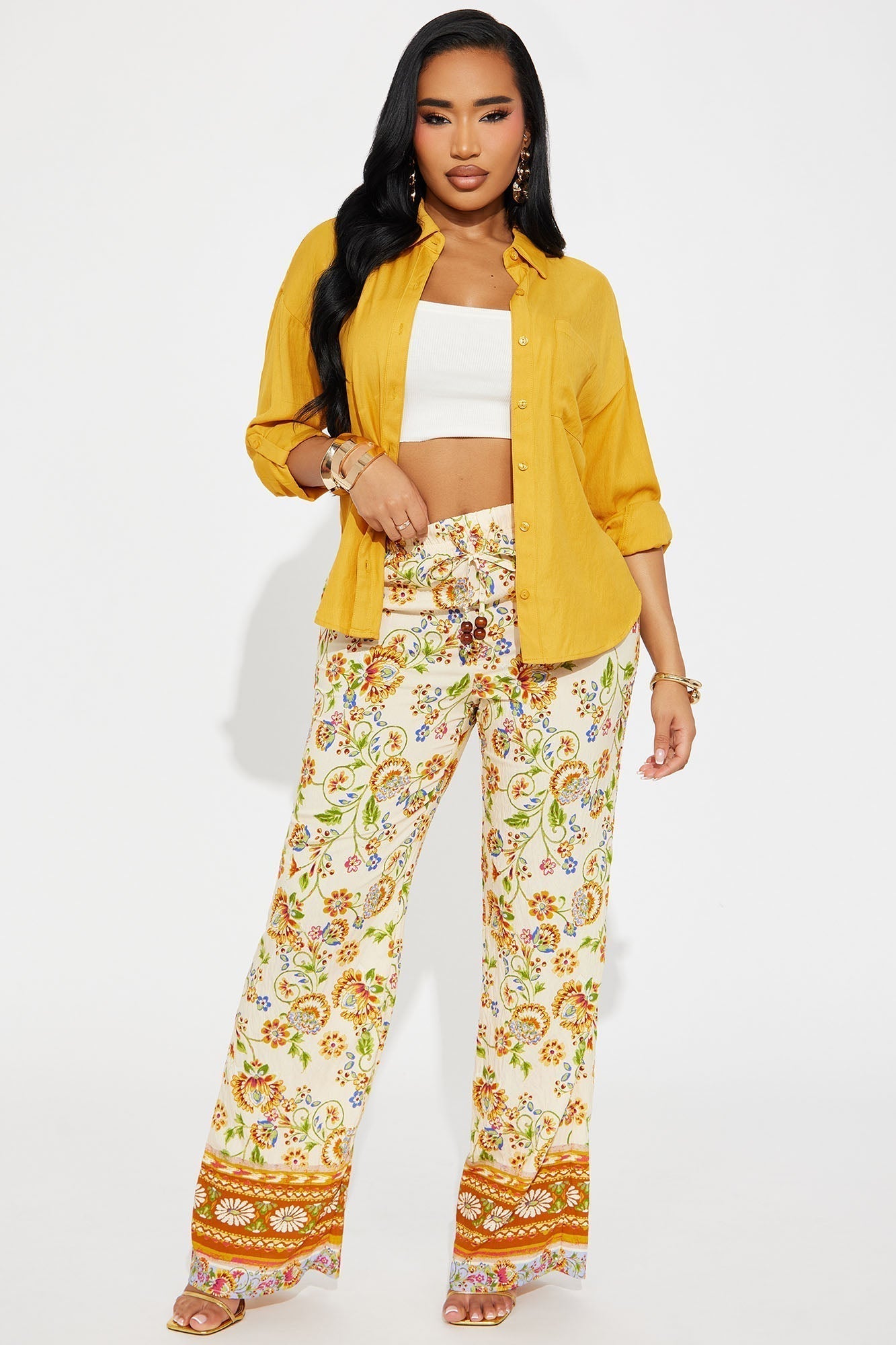 Leah Linen Shirt - Mustard
