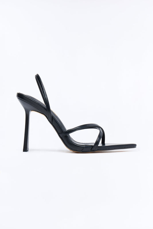 Annalise Stiletto Slingback Heels - Black