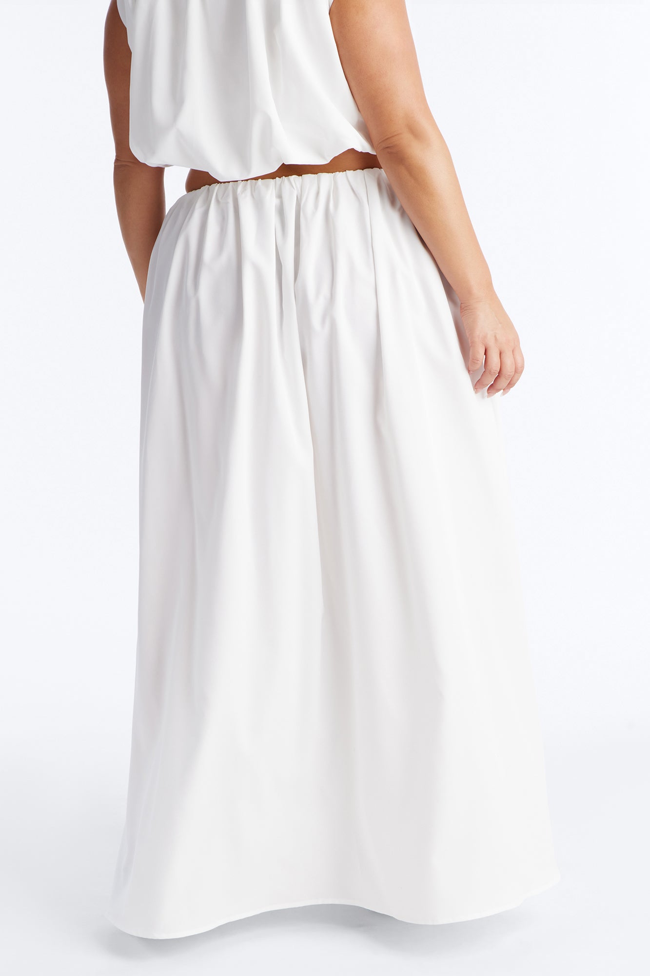 Willow Poplin Maxi Skirt - White