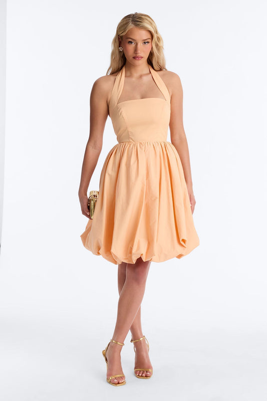 Lori Cutie Poplin Midi Dress - Peach