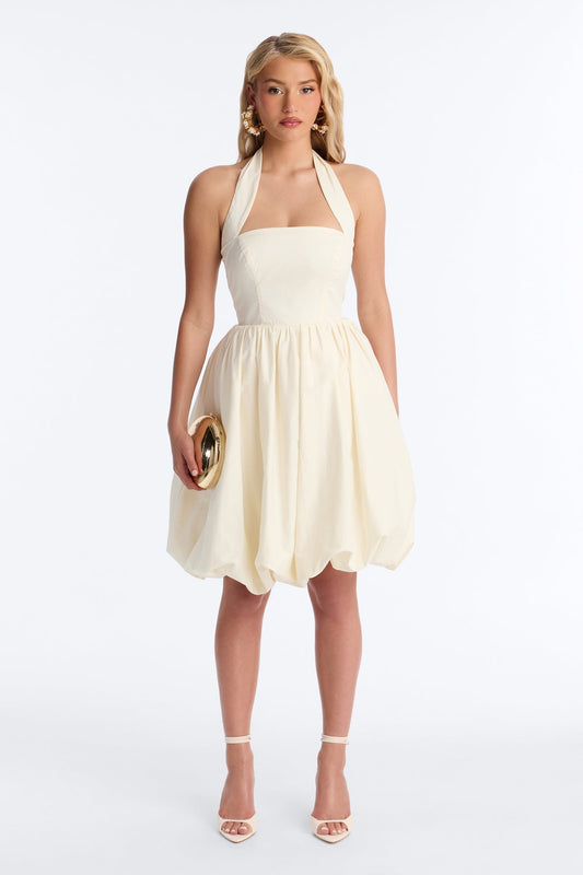 Lori Cutie Poplin Midi Dress - Off White