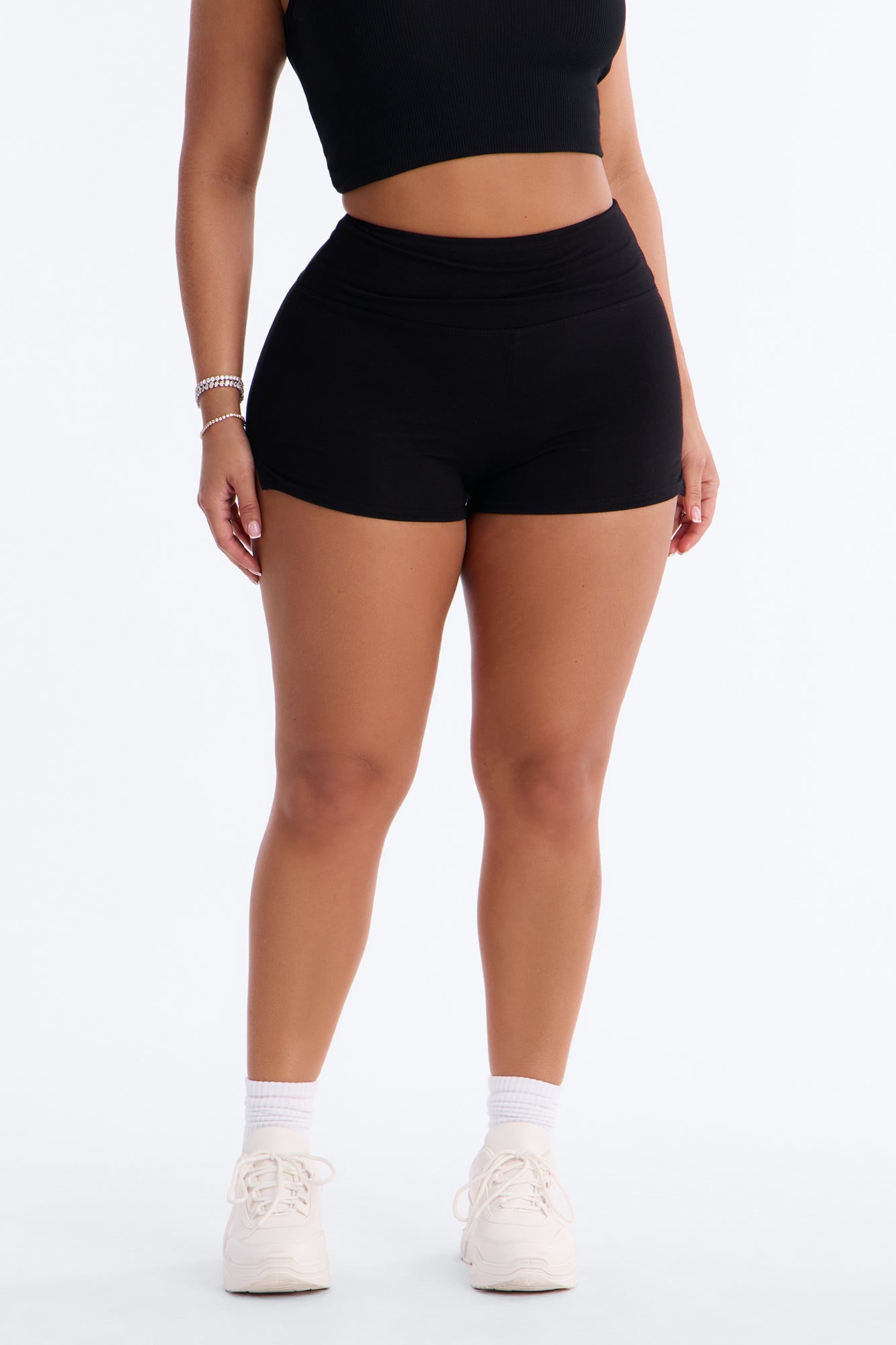 Kieran Split Side Seam Biker Short - Black