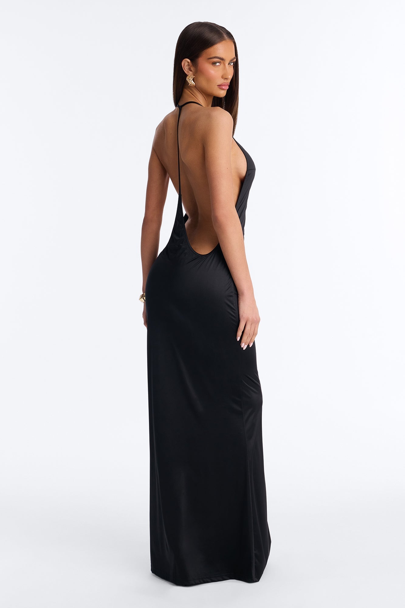 Statement Maker Drop Back Maxi Dress - Black