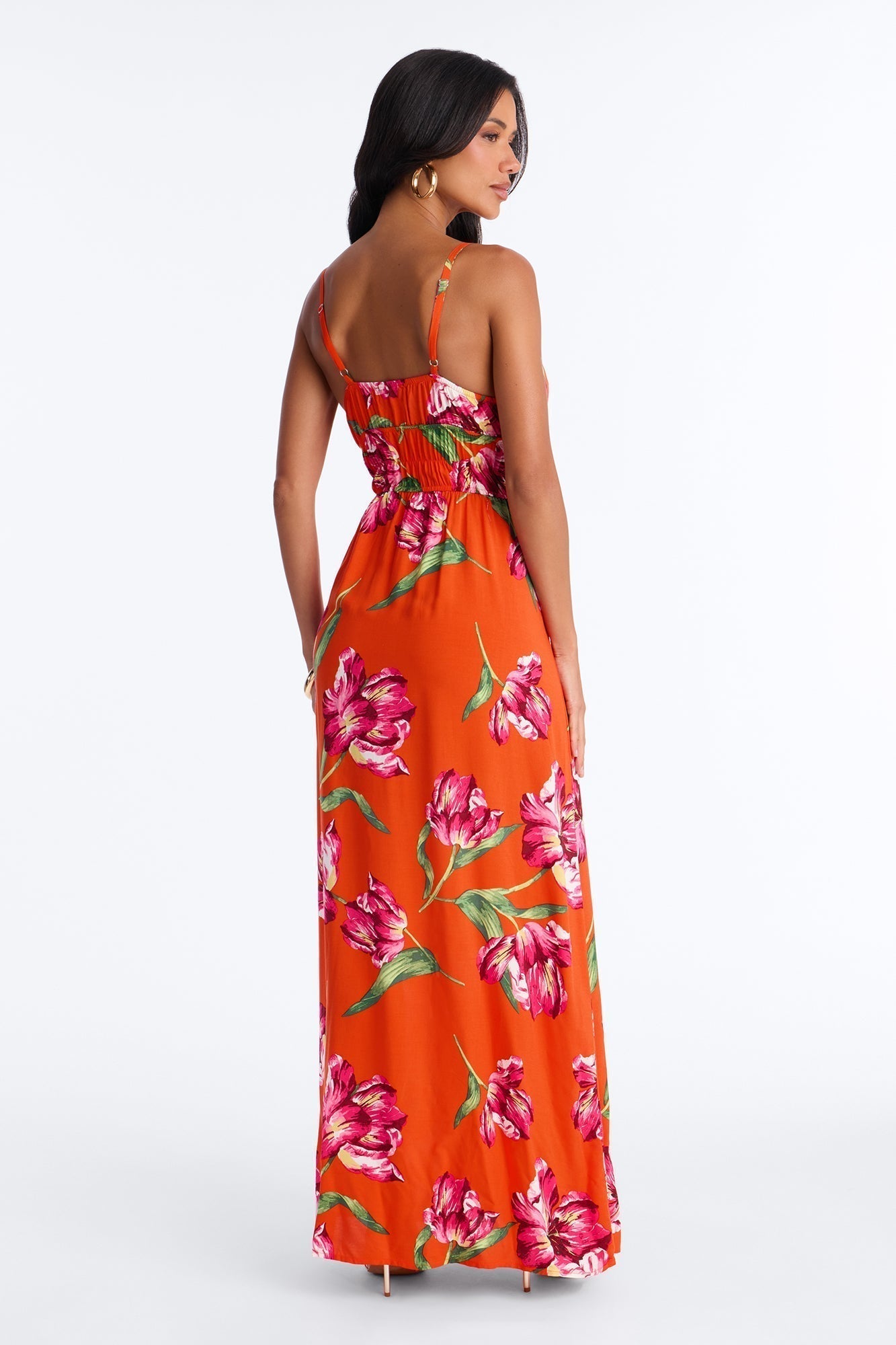 Posie Printed Flowy Maxi Dress - Red/combo