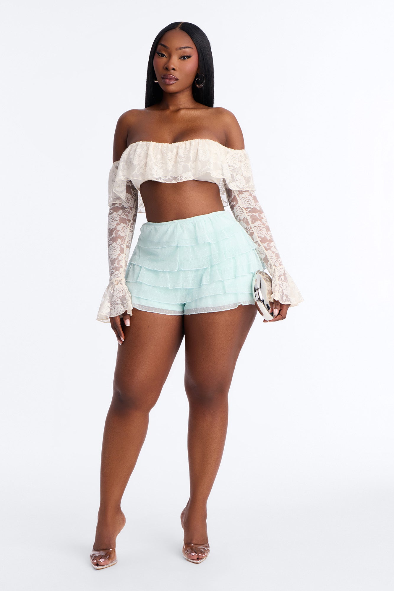 Cast Your Spell Ruffle Bloomer Short - Light Blue