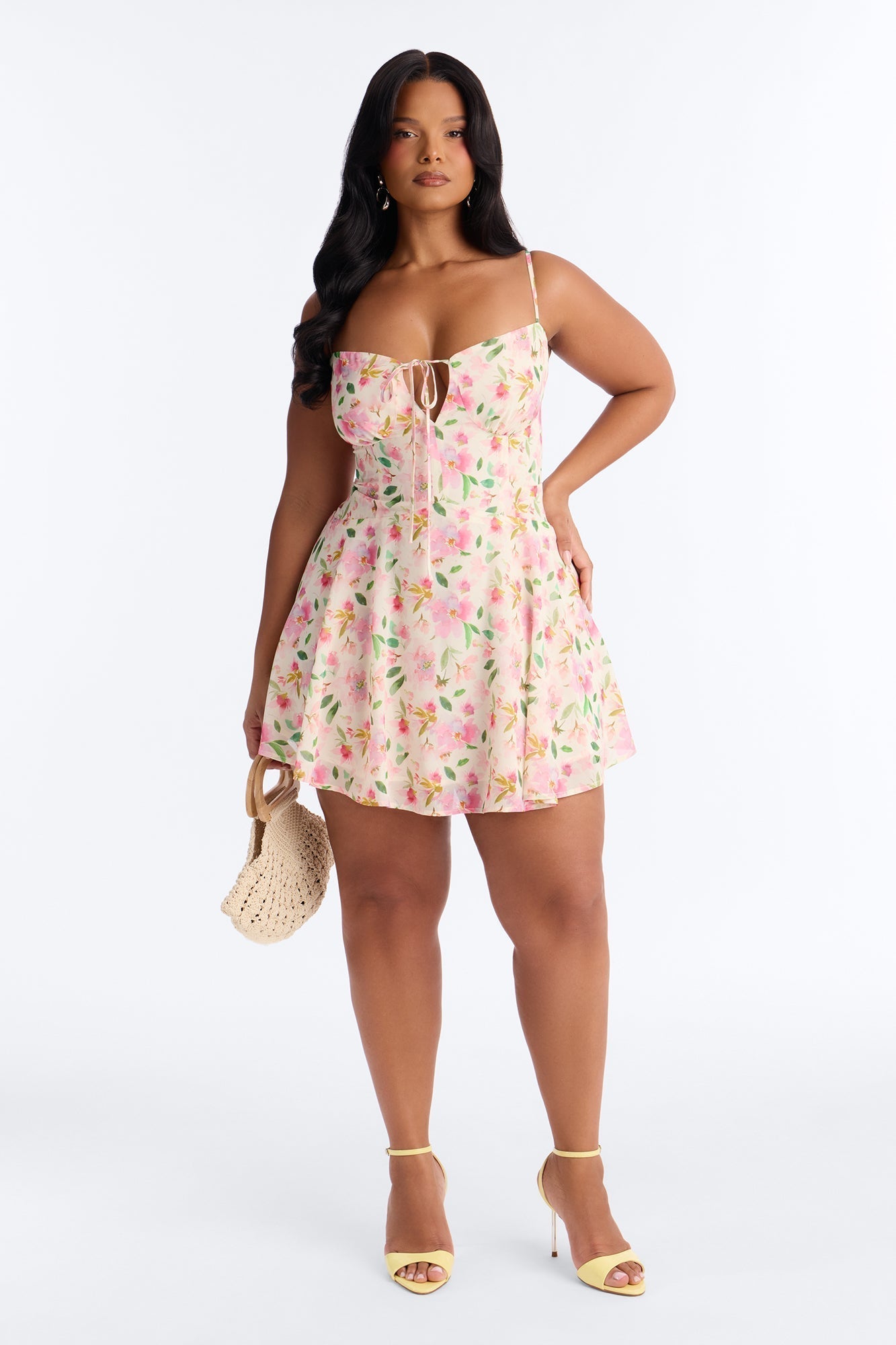 Christie Floral Mini Dress - Pink/combo