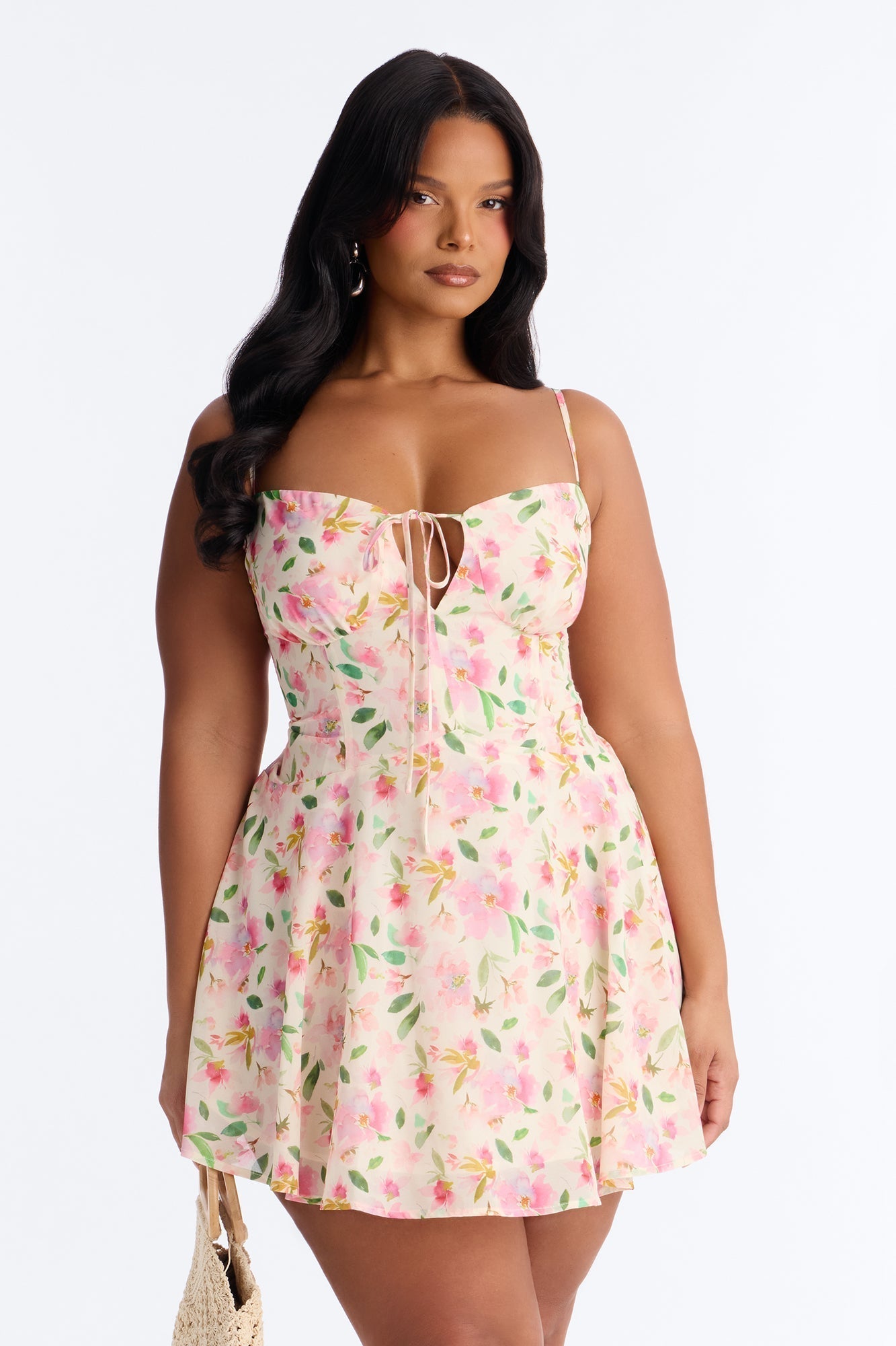 Christie Floral Mini Dress - Pink/combo