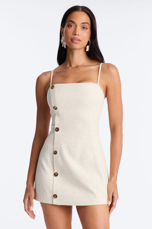 Leah Linen Mini Dress - Cream
