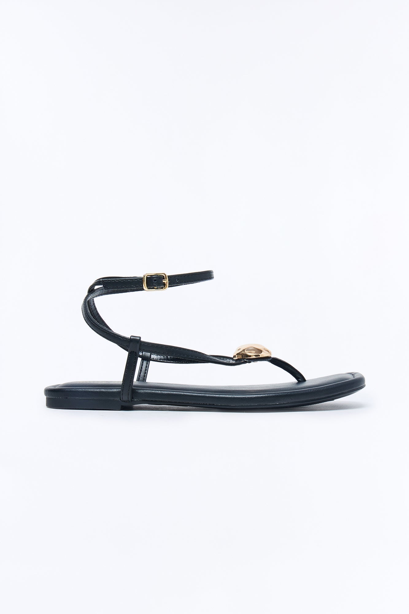Amiah Ankle Strap Sandals - Black